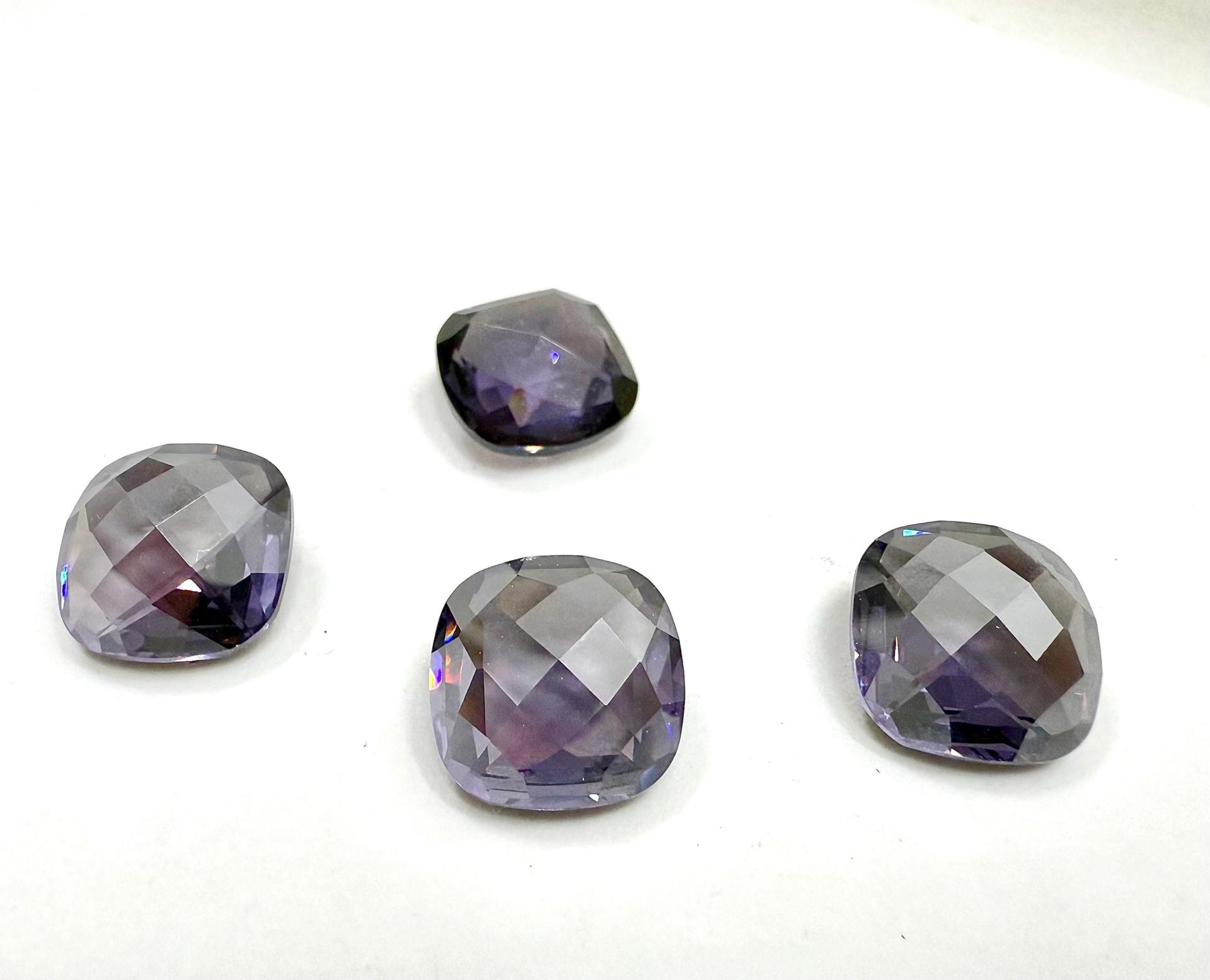 Vintage Swarovski 12mm Cushion Cut in Crystal Tanzanite Satin Unfoiled 4461 Premier Crystal fancy stones jewelry making craft supply