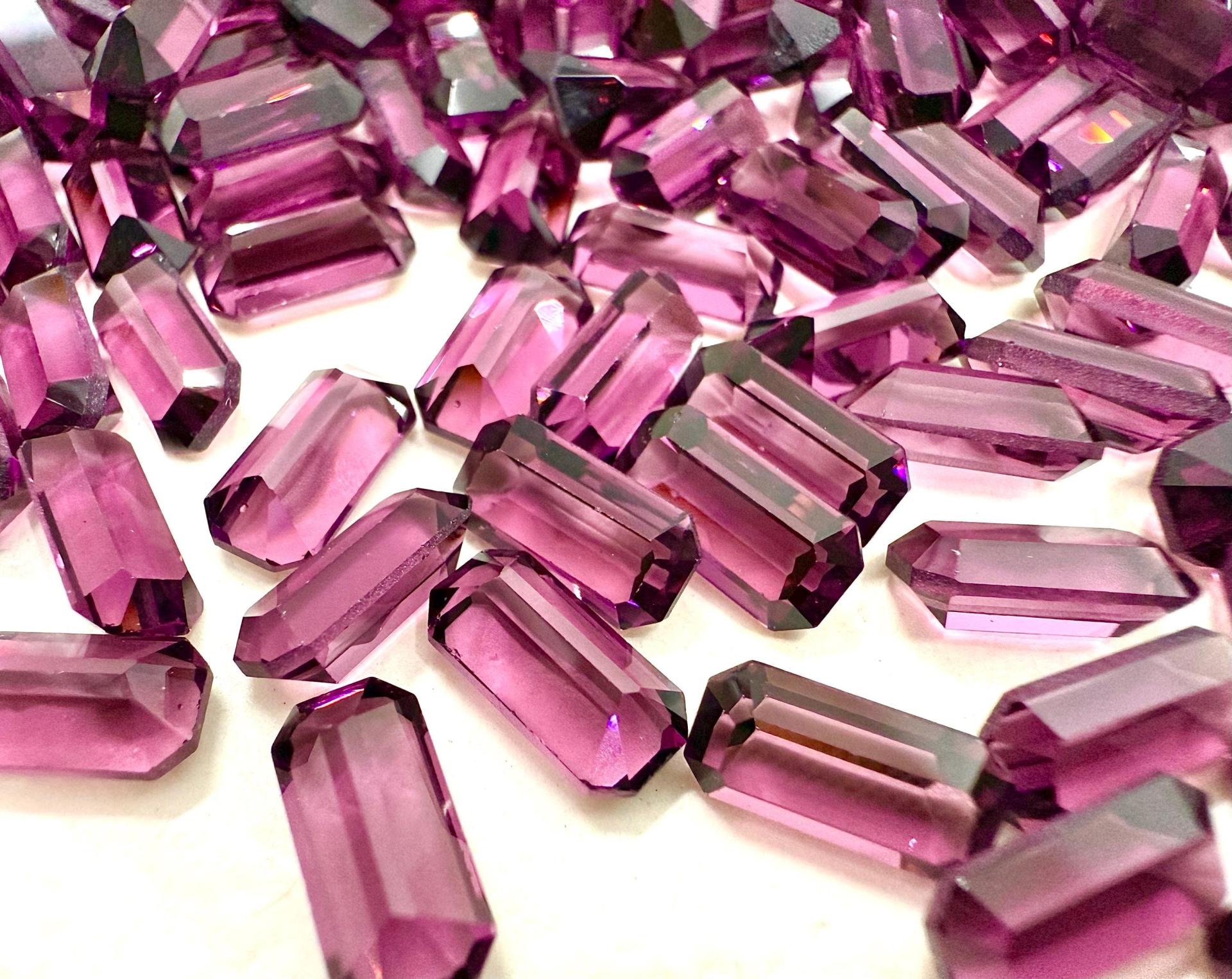 Vintage Swarovski 10x5 mm Amethyst Unfoiled Octagon Shape crystal clay article 4600 Premier Crystal Rhinestones gemstones