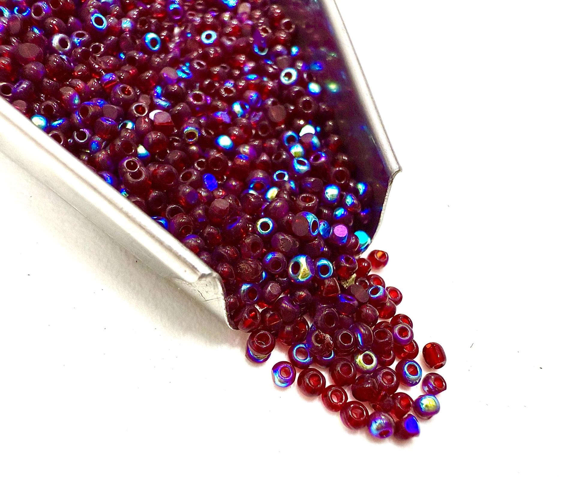 11/0 Charlotte Cut Beads Patina Siam Aurore Boreale 10/20/50/250/500 Grams PREMIUM MATERIALS