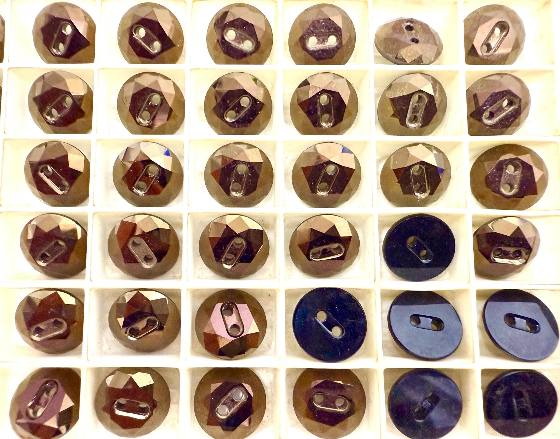 Jet Nut (3002) Swarovski Crystal Square Faceted Buttons for Sewing Projects - 12mm Vintage Crystal Button Beads and Jewelry Supplies