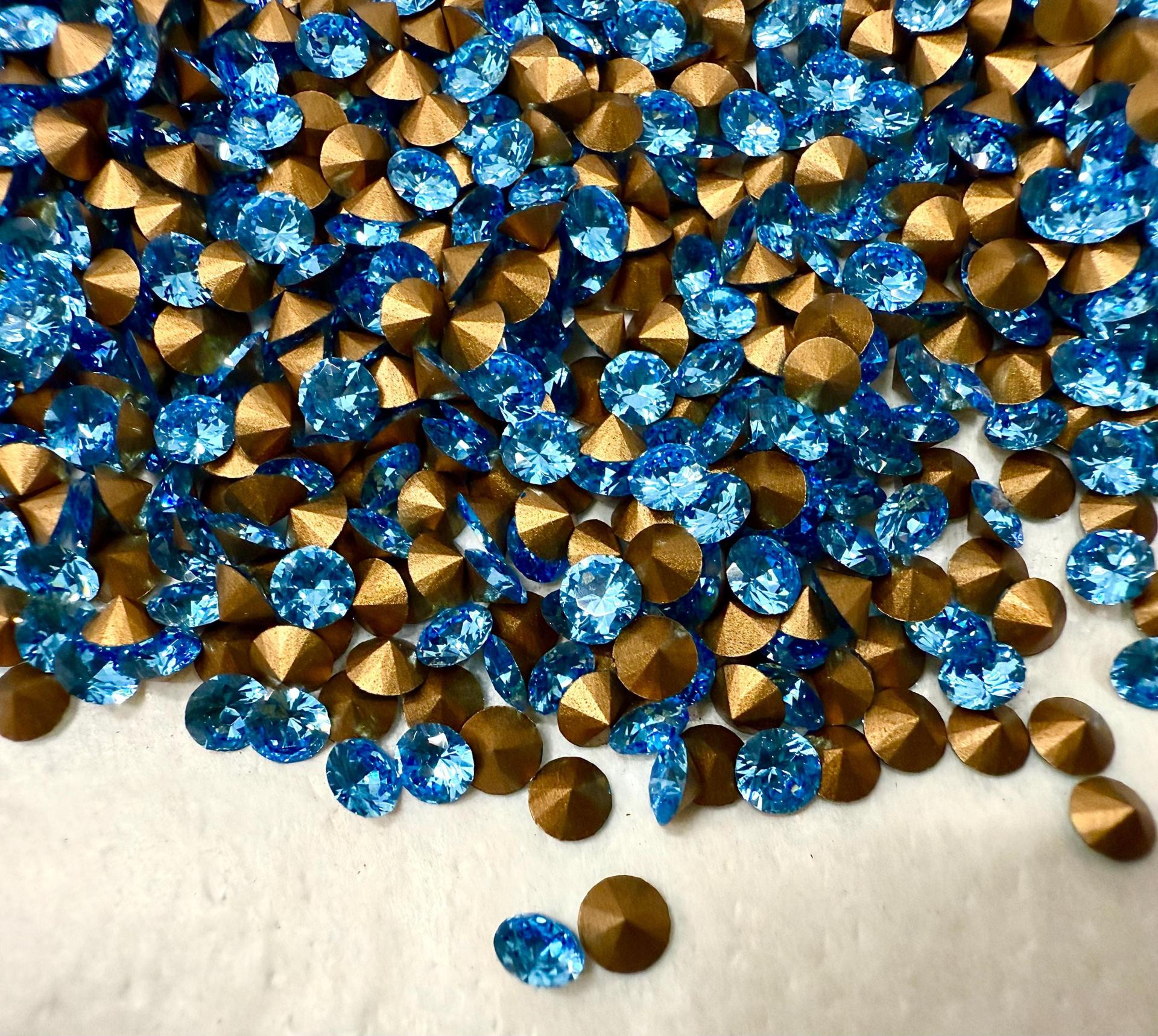Swarovski 1357 17ss Brilliant Round Stone Aquamarine Vintage Swarovski rhinestones zirconium Crystal Clay Jewelry Repair