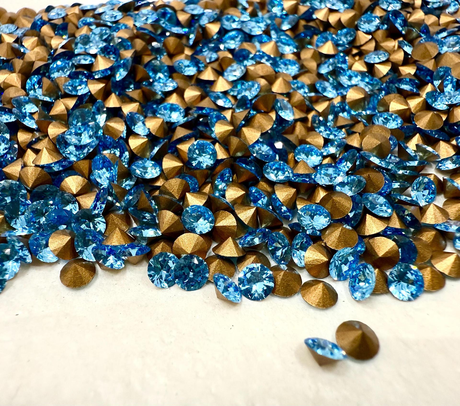 Swarovski 1357 17ss Brilliant Round Stone Aquamarine Vintage Swarovski rhinestones zirconium Crystal Clay Jewelry Repair