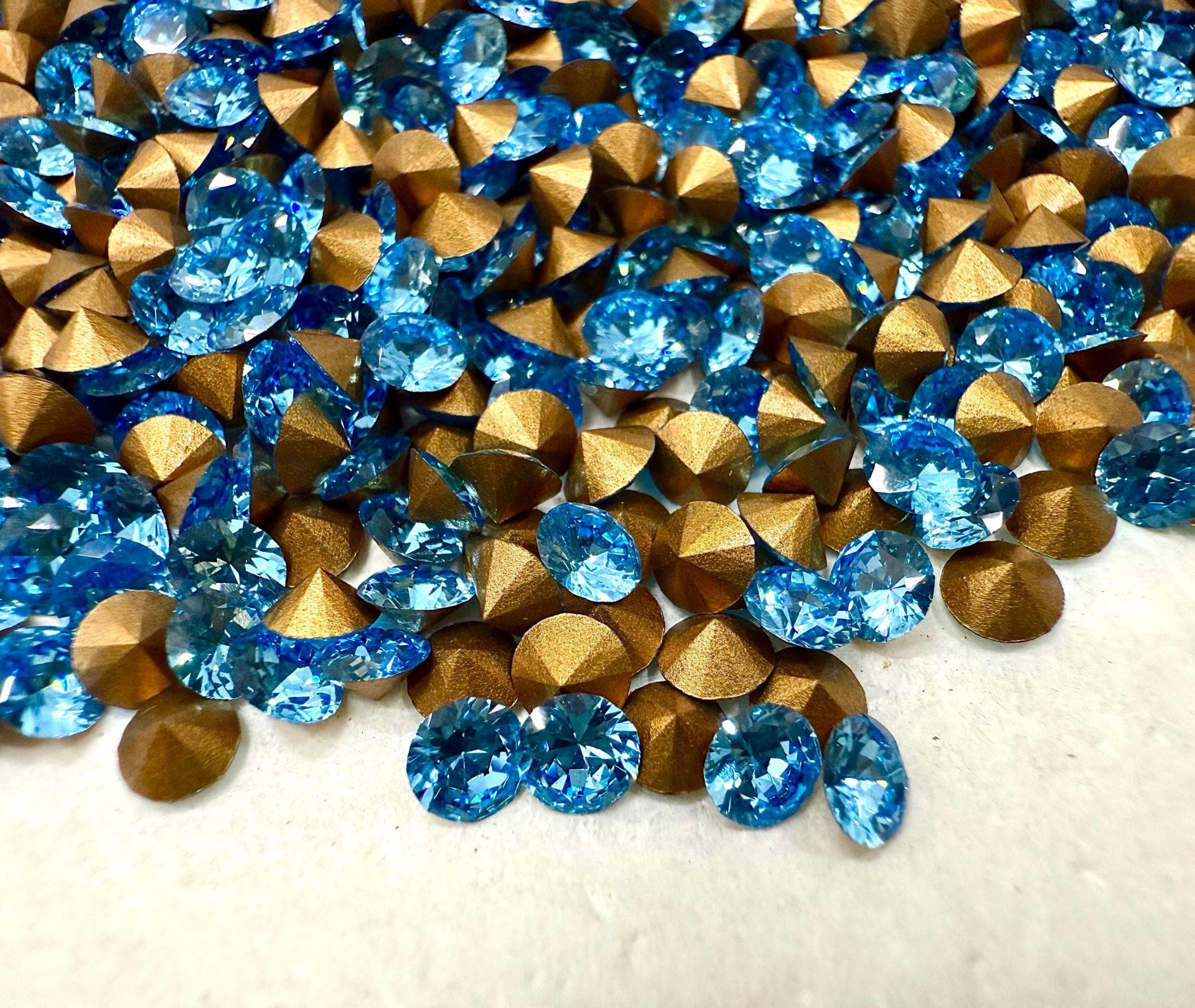 Swarovski 1357 17ss Brilliant Round Stone Aquamarine Vintage Swarovski rhinestones zirconium Crystal Clay Jewelry Repair