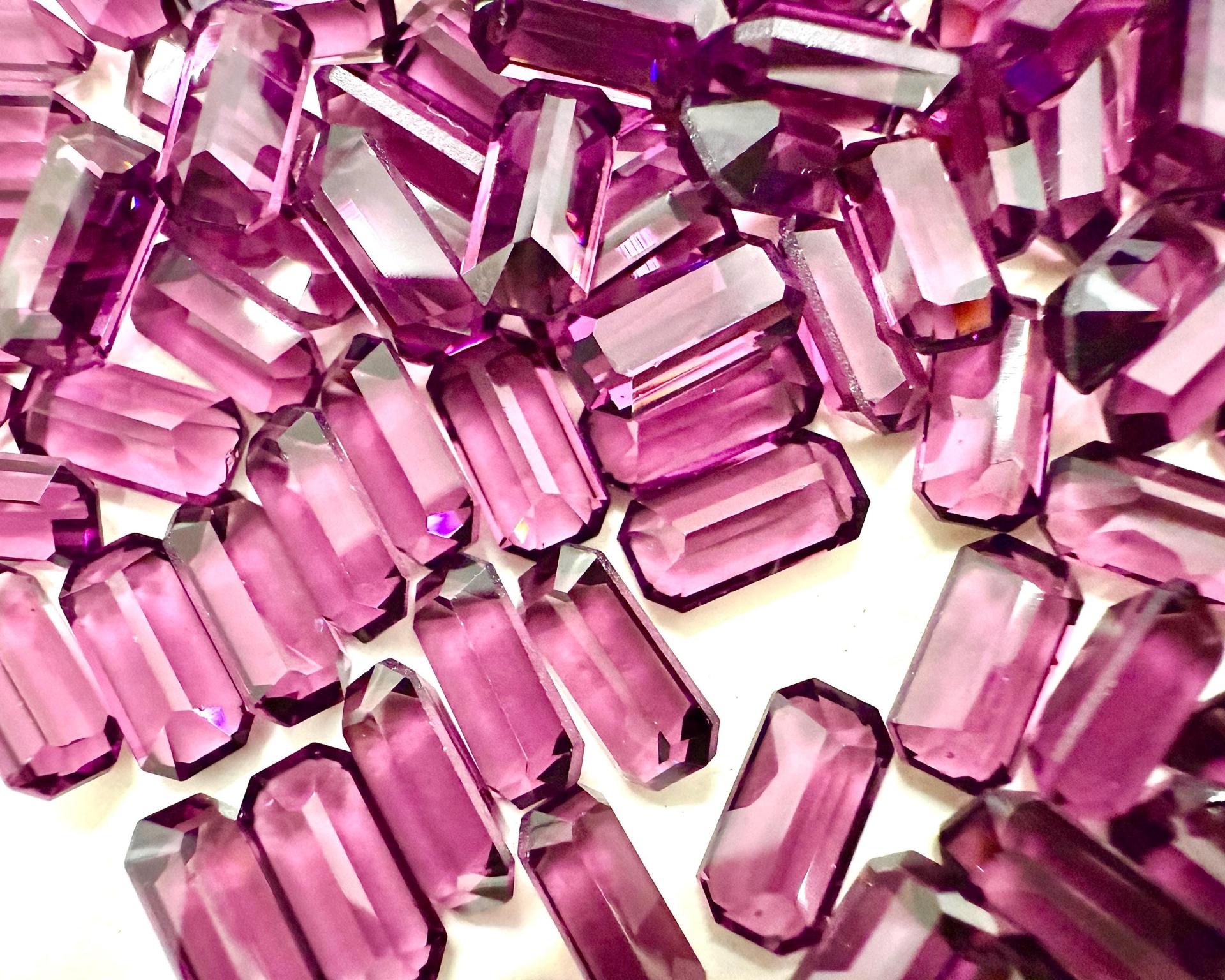 Vintage Swarovski 10x5 mm Amethyst Unfoiled Octagon Shape crystal clay article 4600 Premier Crystal Rhinestones gemstones