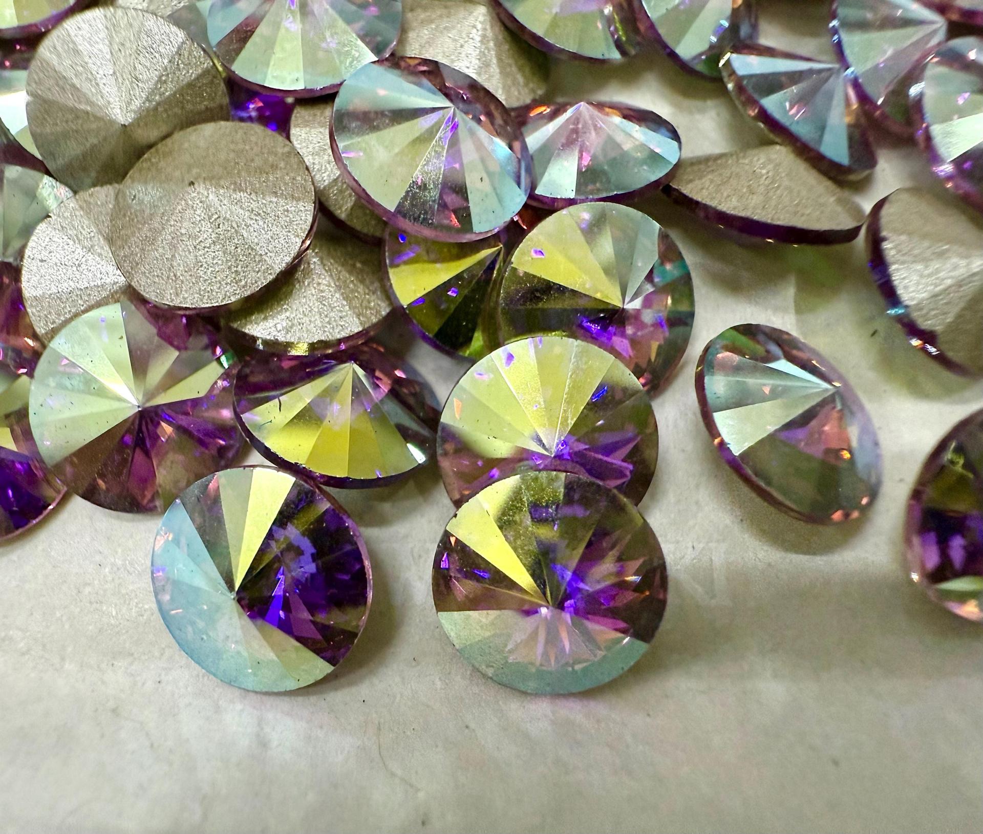Swarovski 39ss Chaton Round 1122 Light Amethyst Aurore Boreale stones jewelry making craft jewelry findings PREMIUM MATERIALS