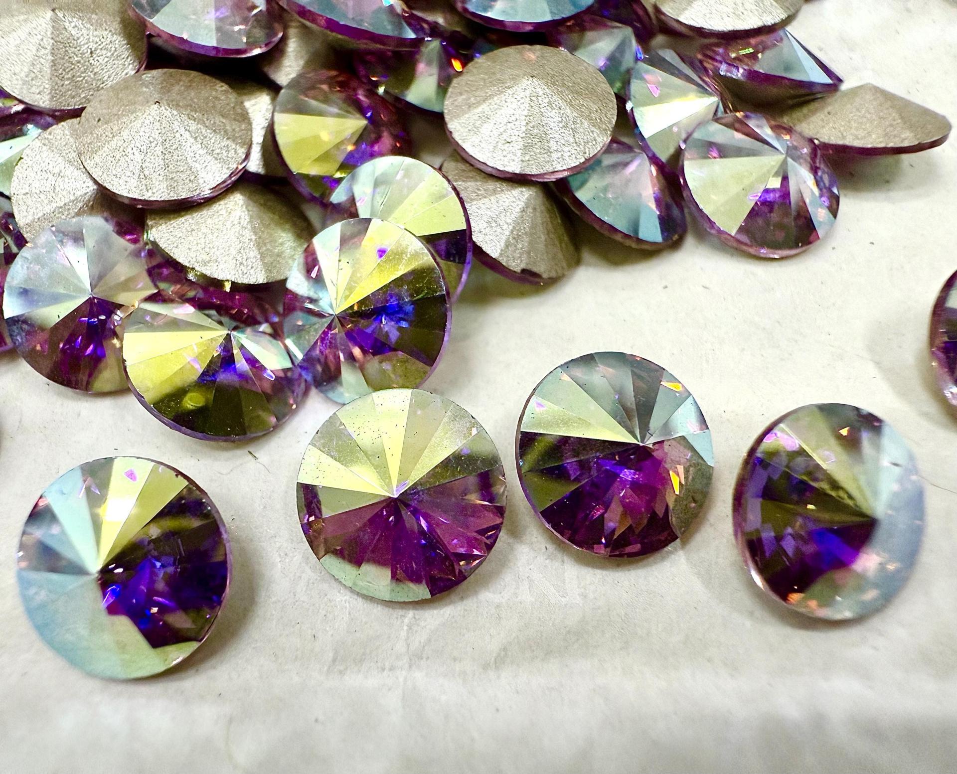 Swarovski 39ss Chaton Round 1122 Light Amethyst Aurore Boreale stones jewelry making craft jewelry findings PREMIUM MATERIALS