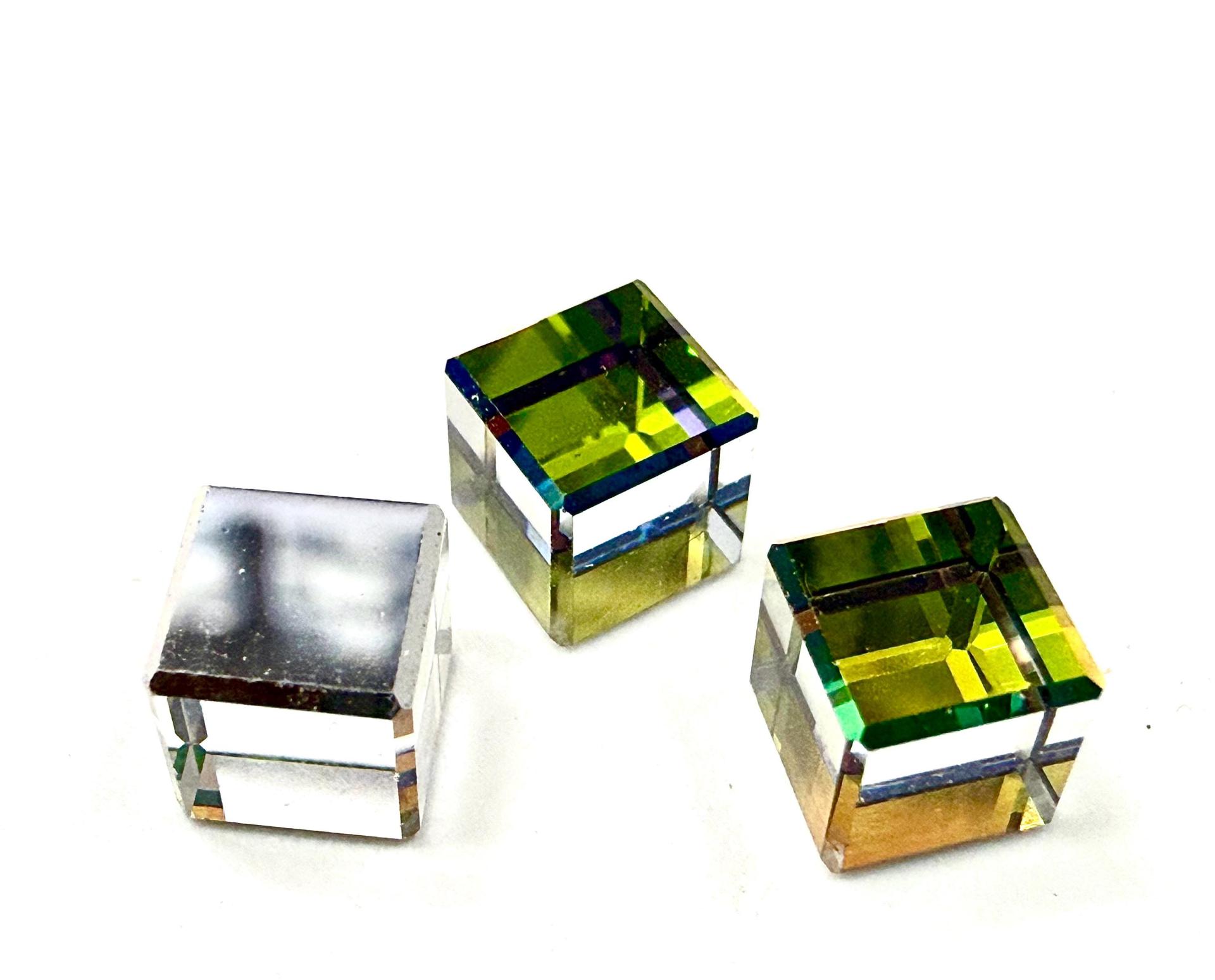 6mm Vintage Swarovski Crystal 4840 Cube (No Hole) VITRAIL MEDIUM fancy stones jewelry making craft supply