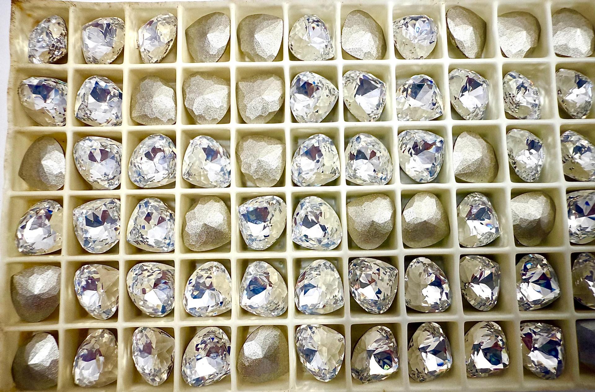 4370 Swarovski vintage Crystal Satin 15.5 x14 mm Pear Fancy Stone Premier Crystal 2 Pieces fancy stones, jewelry making, craft supply