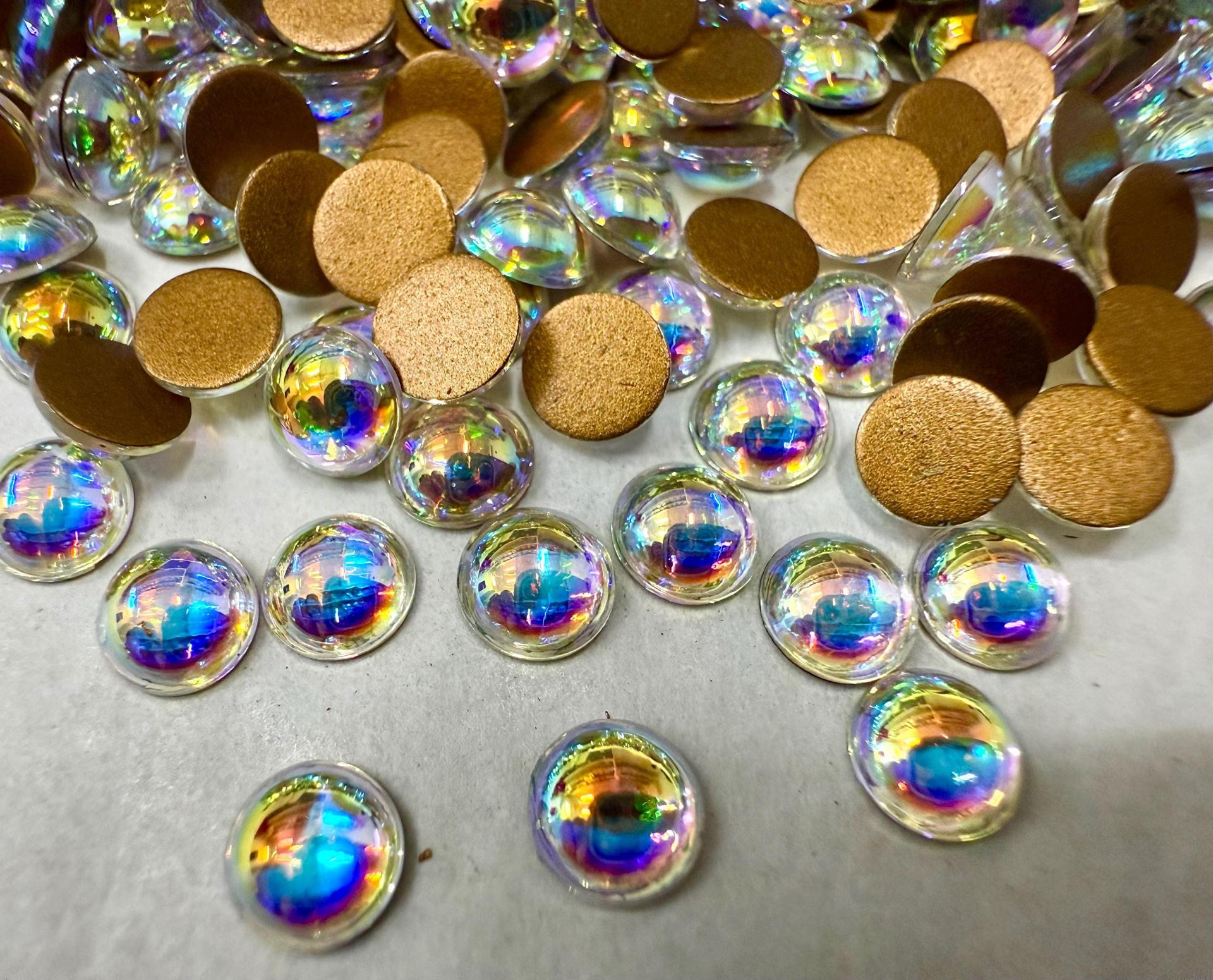Swarovski 5mm Round Cabochon Cabs foiled Fuchsia Article # 2090/4 Vintage Flat Back JEWELRY COMPONENTS