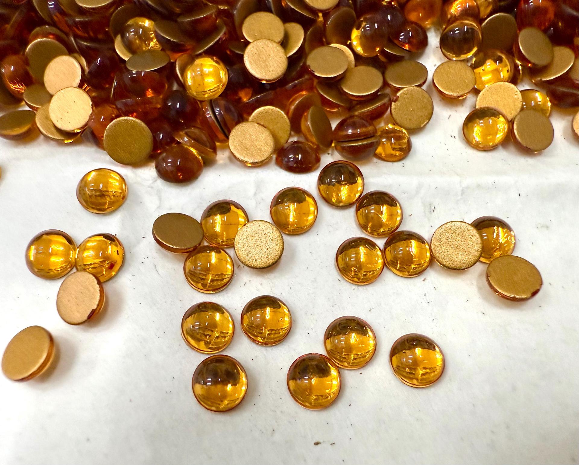 Swarovski 5mm Round Cabochon Cabs foiled Fuchsia Article # 2090/4 Vintage Flat Back JEWELRY COMPONENTS