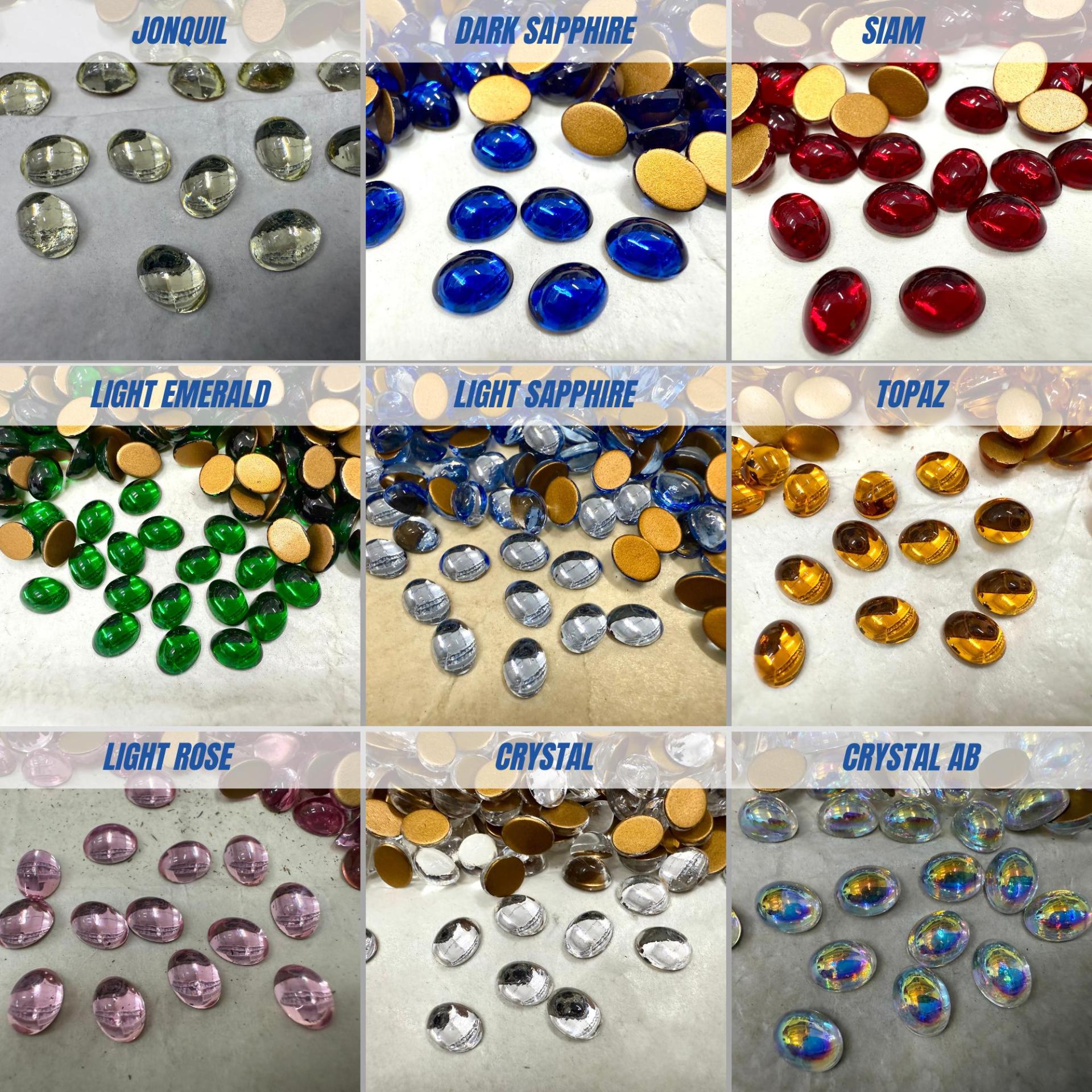 Swarovski 8 X6 mm Vintage 2190 Flat Back Oval Cabochon Cabs Jewelry making components