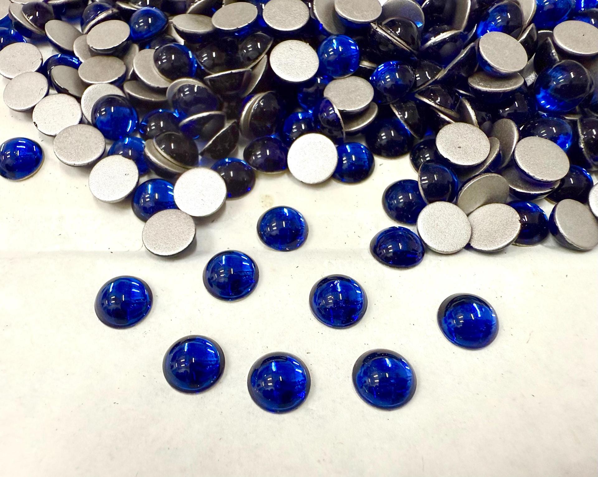 7mm Swarovski Round Cabochon Cabs Dark Sapphire foiled Article # 2090/4 Vintage Flat Back