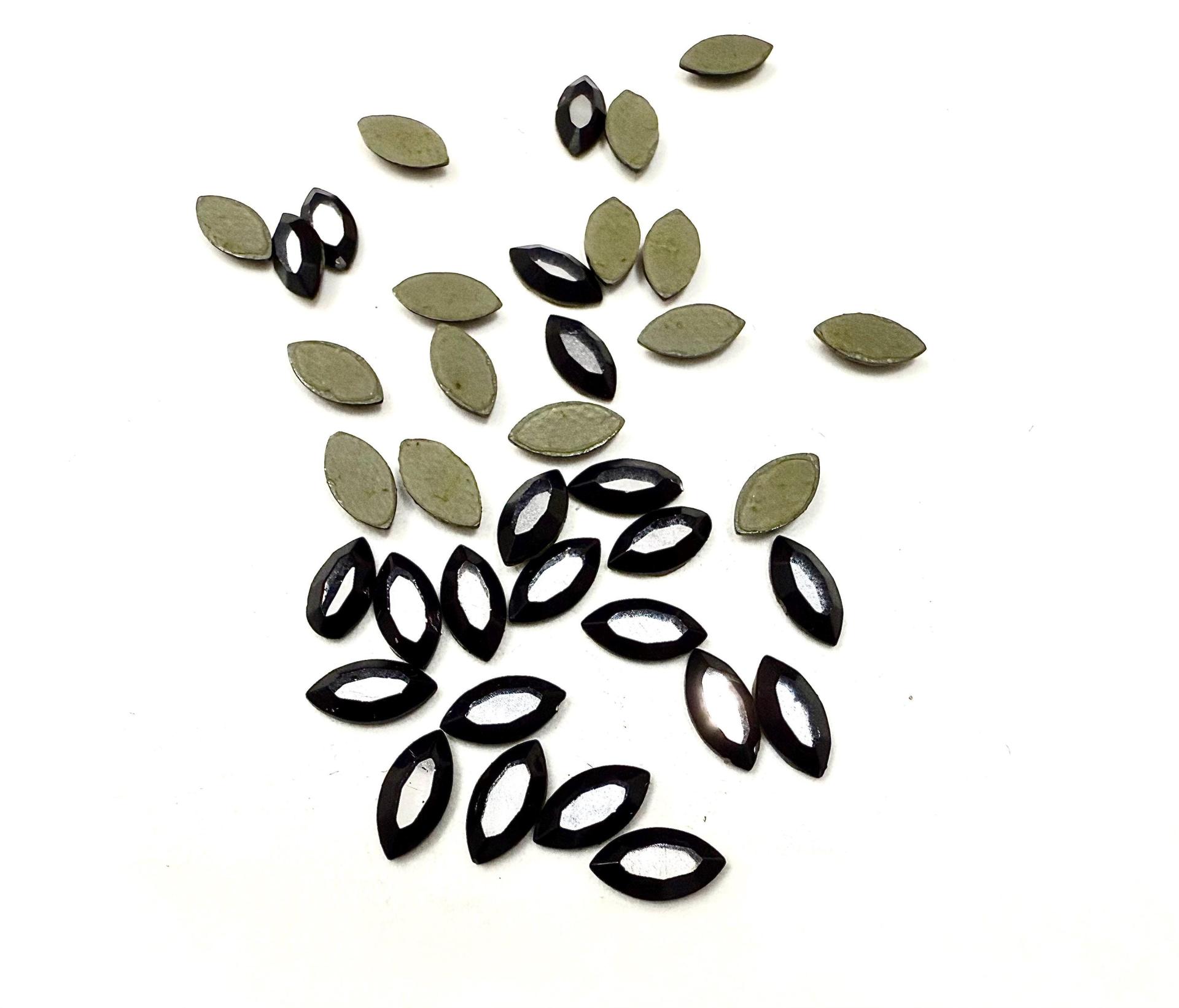 Swarovski 8x4 mm 2200 vintage rose cut faceted flat back Hotfix navette glass cabs cabochons