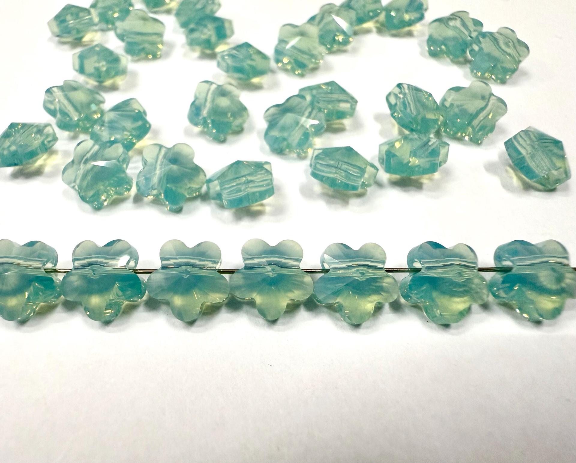 Swarovski Elements 8MM Swarovski 5744 Pacific Opal Faceted Flower Crystal Beads side drilled Premium Supply