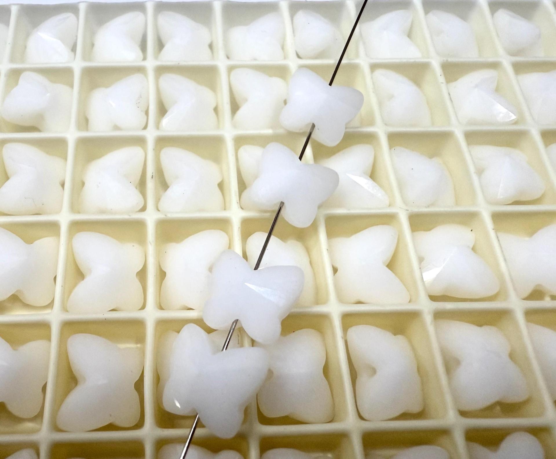 Swarovski Elements 10mm #5754 Crystal Butterfly in White Alabaster