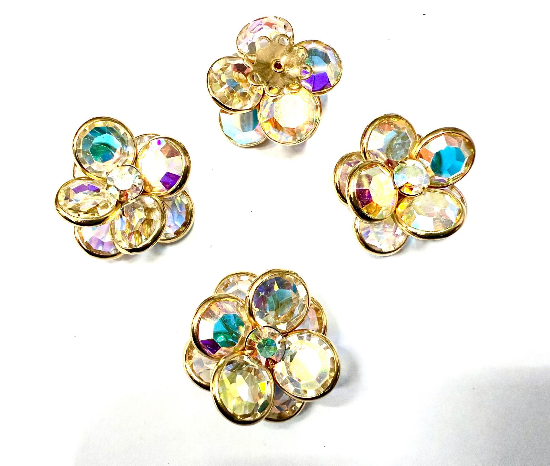 22 mm gold plated Vintage Crystal AB Swarovski Embellishment DIY Supplies wedding decorations