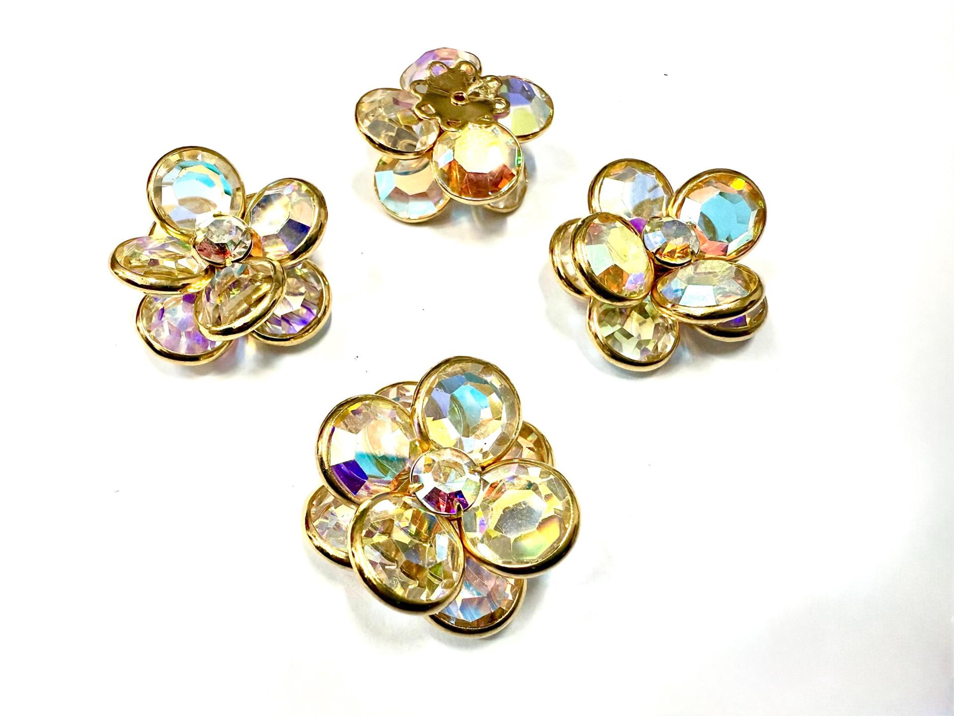 22 mm gold plated Vintage Crystal AB Swarovski Embellishment DIY Supplies wedding decorations