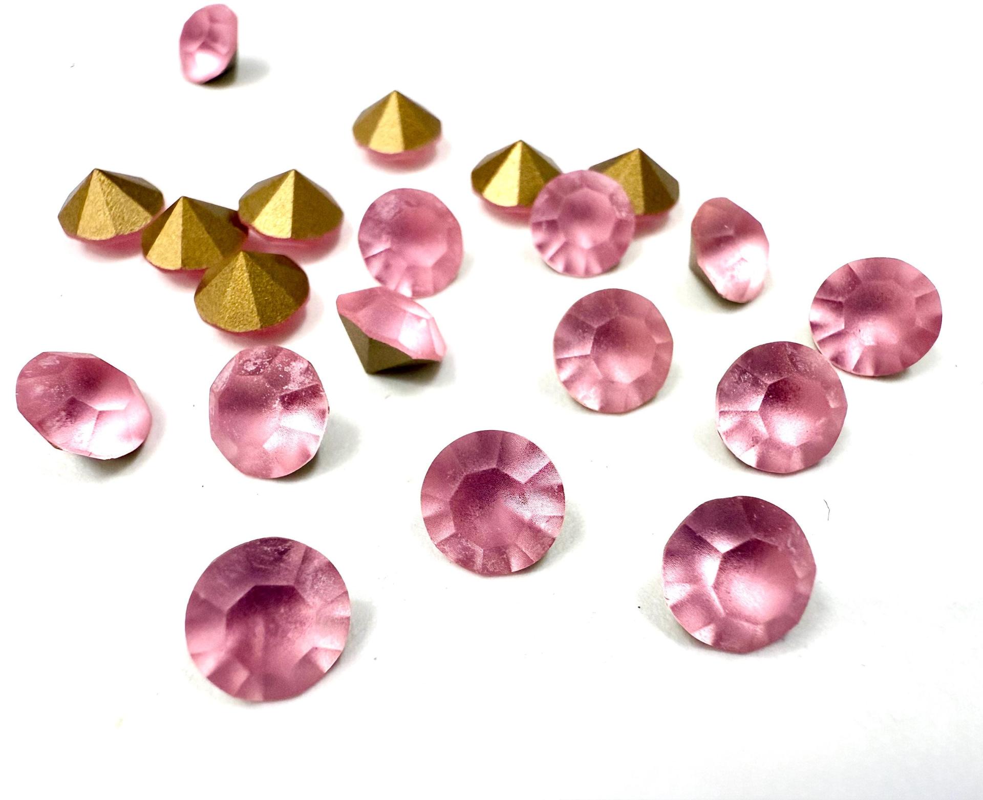 MATT Swarovski Light Rose Chaton Crystals, Round 38ss