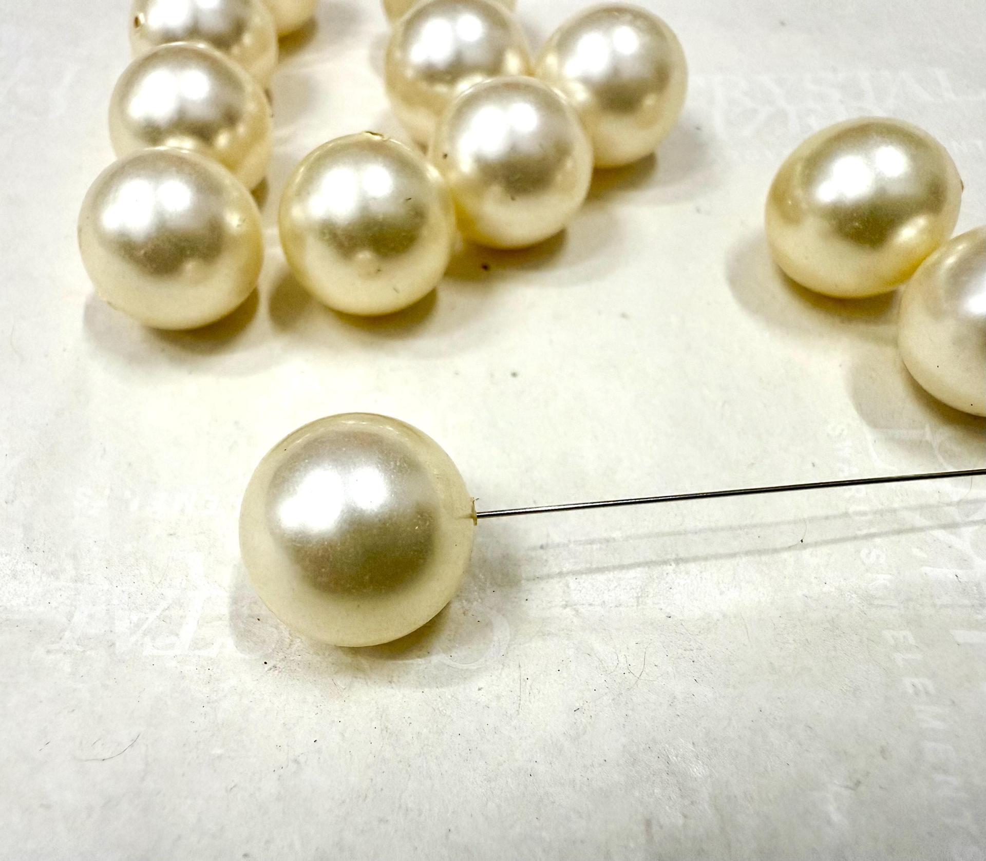 Swarovski Vintage Crystal Cream Pearls, 12mm Half Drilled Beads