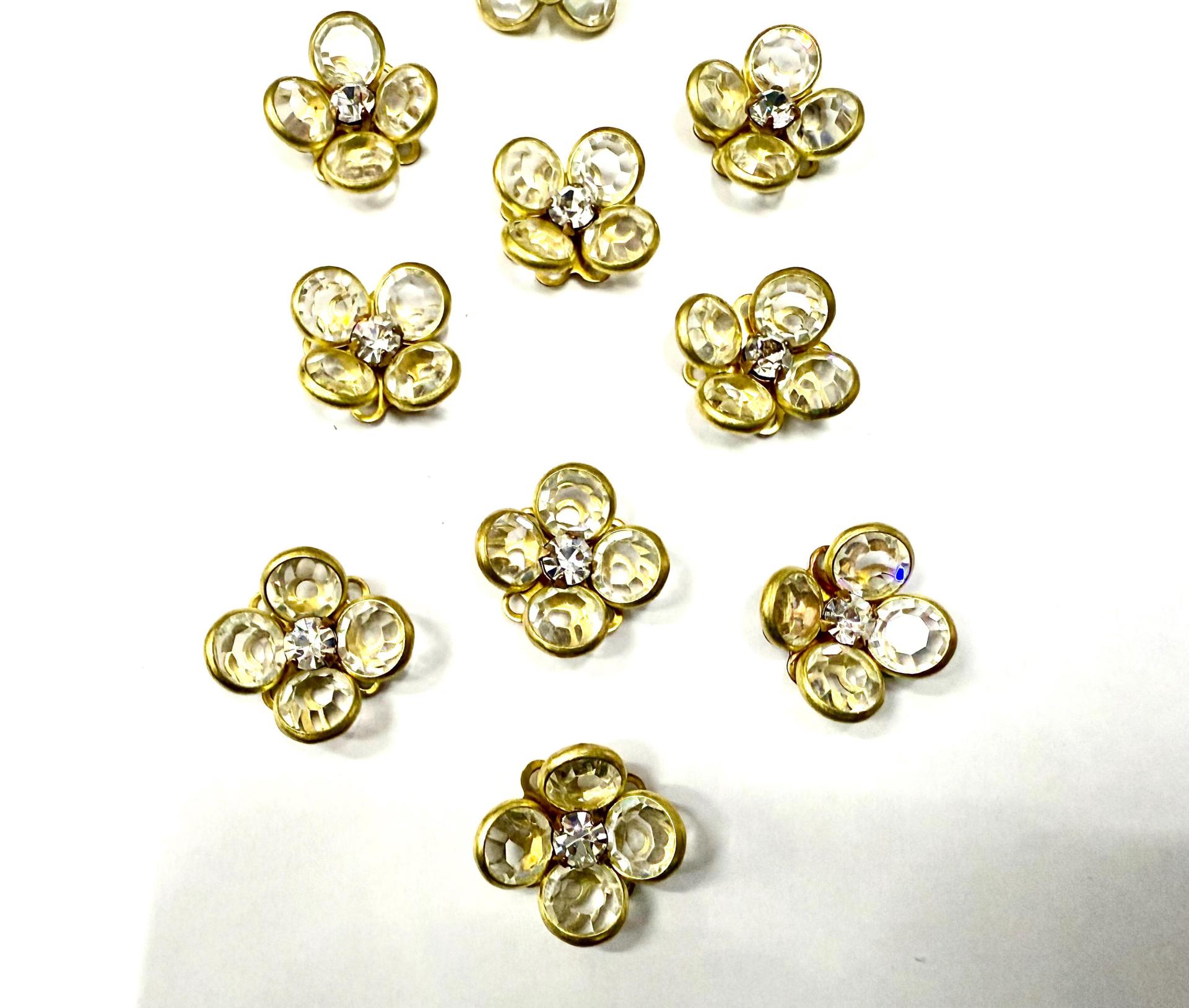 16mm Vintage brass Swarovski Flower Design in crystal Embellishment DIY Supplies wedding decorations