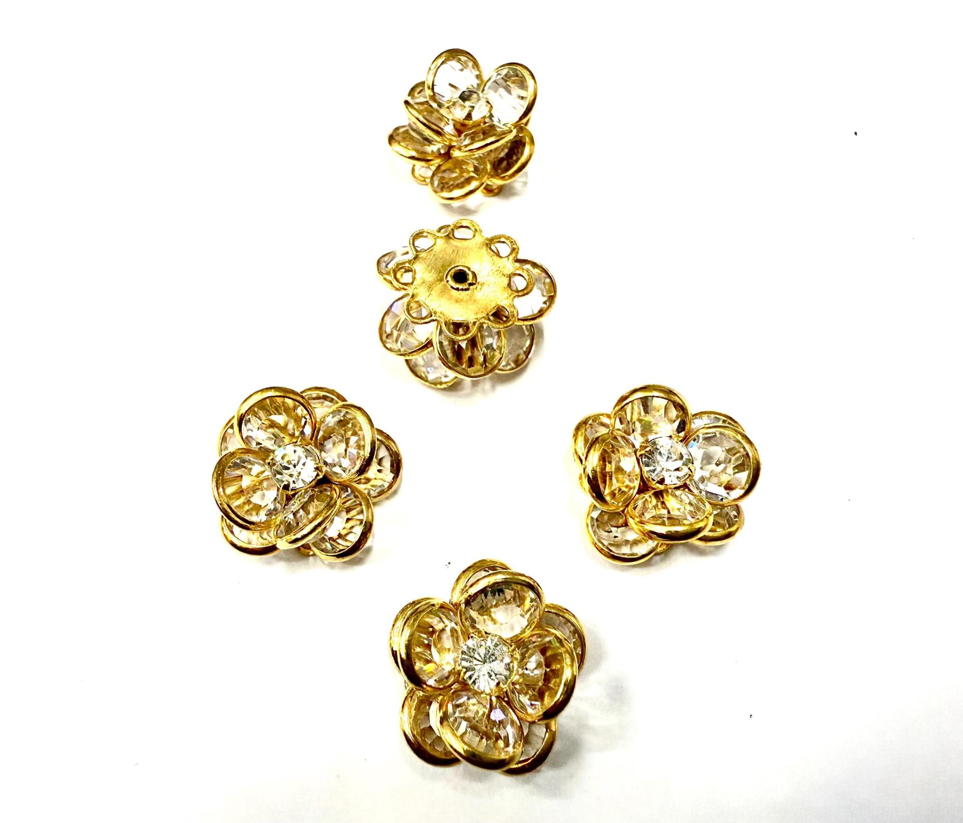 16mm Vintage gold plated Swarovski Flower Design in Crystal Embellishment DIY Supplies wedding decorations