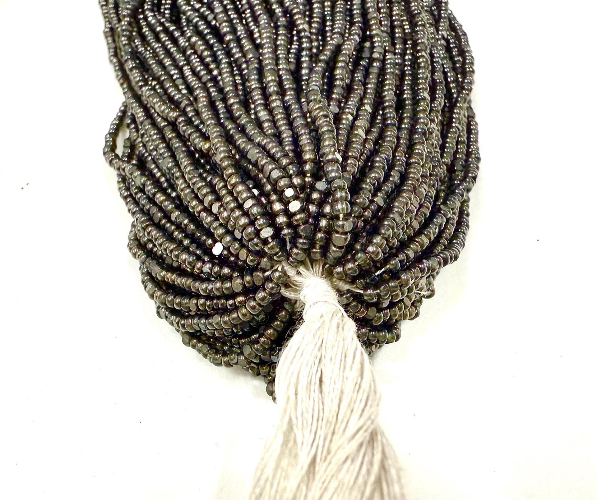 Ionized Transparent Black Diamond Charlotte Cut Seed Beads, 11/0 Hanks