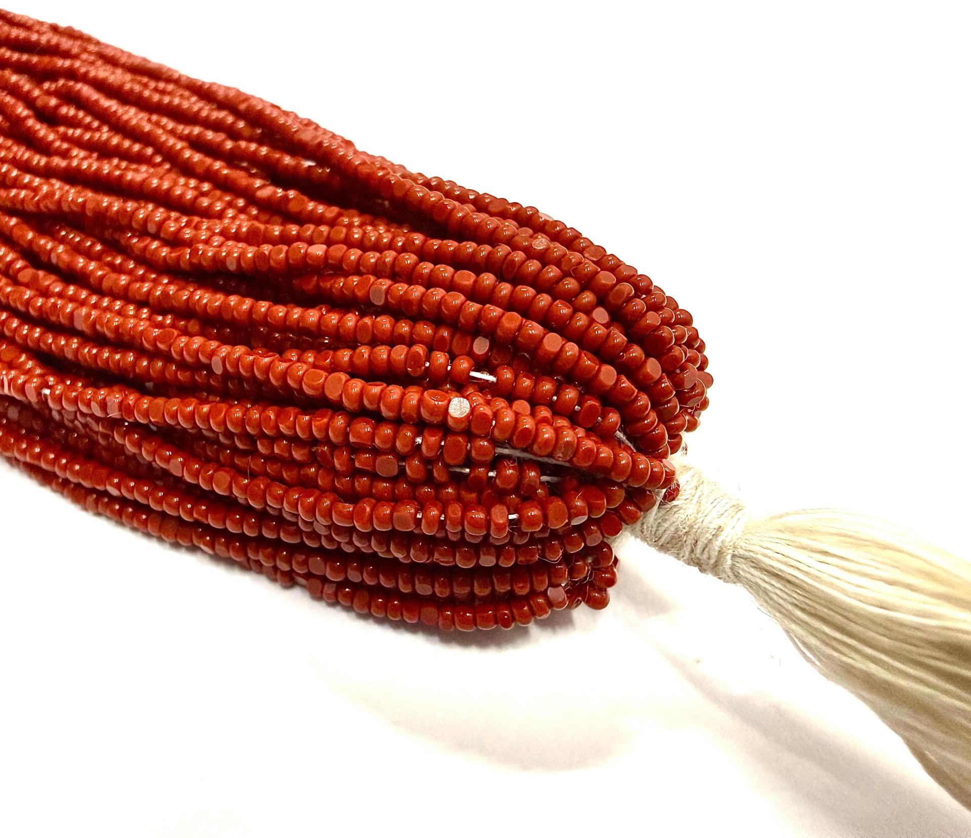 13/0 hanks Opaque Rust Charlotte Cut Beads, Czech Glass Beads