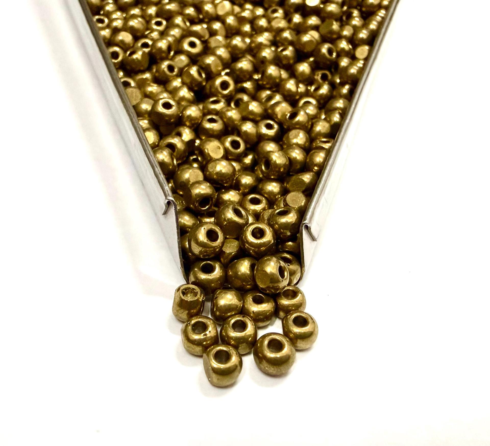 6/0 Metallic Dorado Charlotte Cut Glass Beads (Approx 4MM)