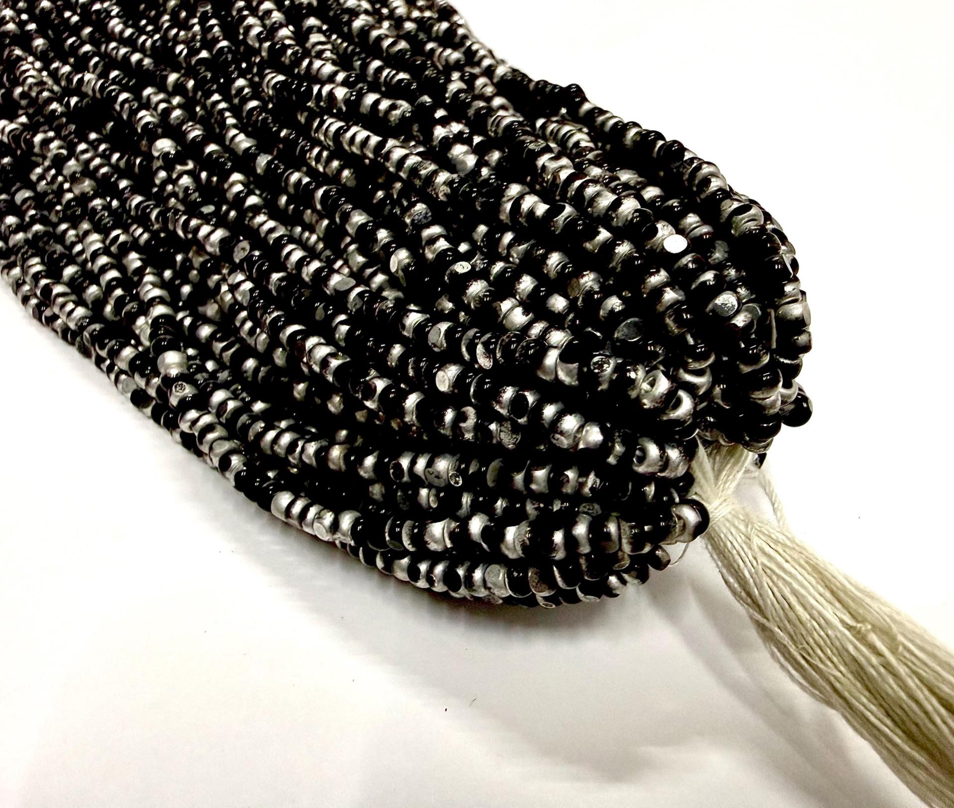 Patina Jet Silver Charlotte Cut Seed Beads, 8/0 Hanks