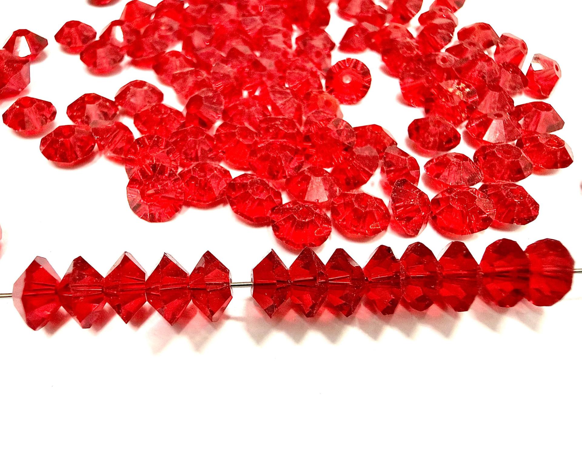 Vintage Swarovski Bicone Beads, Light Siam 6x4mm