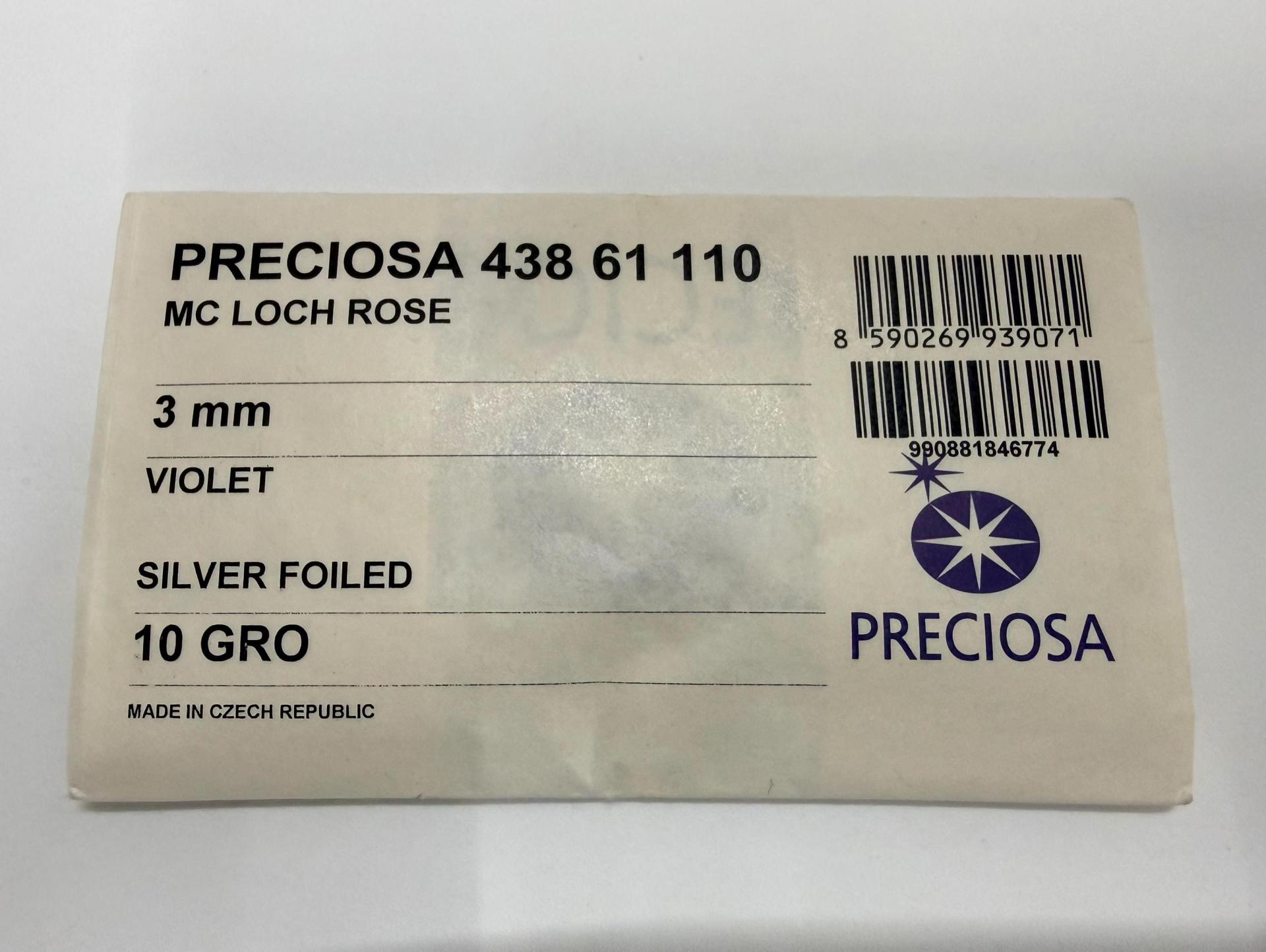 3mm Violet Preciosa Crystal Flat Back Sew-On Stones