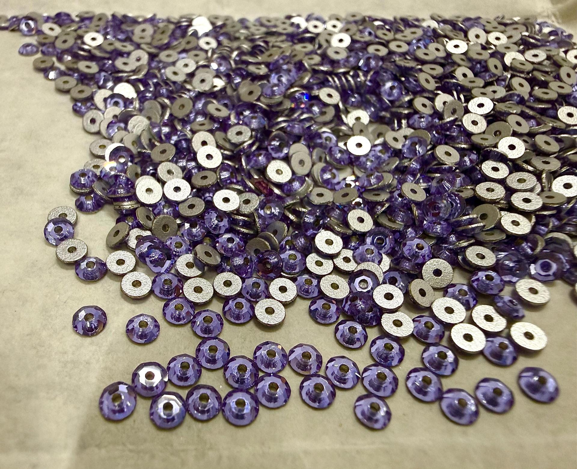 3mm Violet Preciosa Crystal Flat Back Sew-On Stones