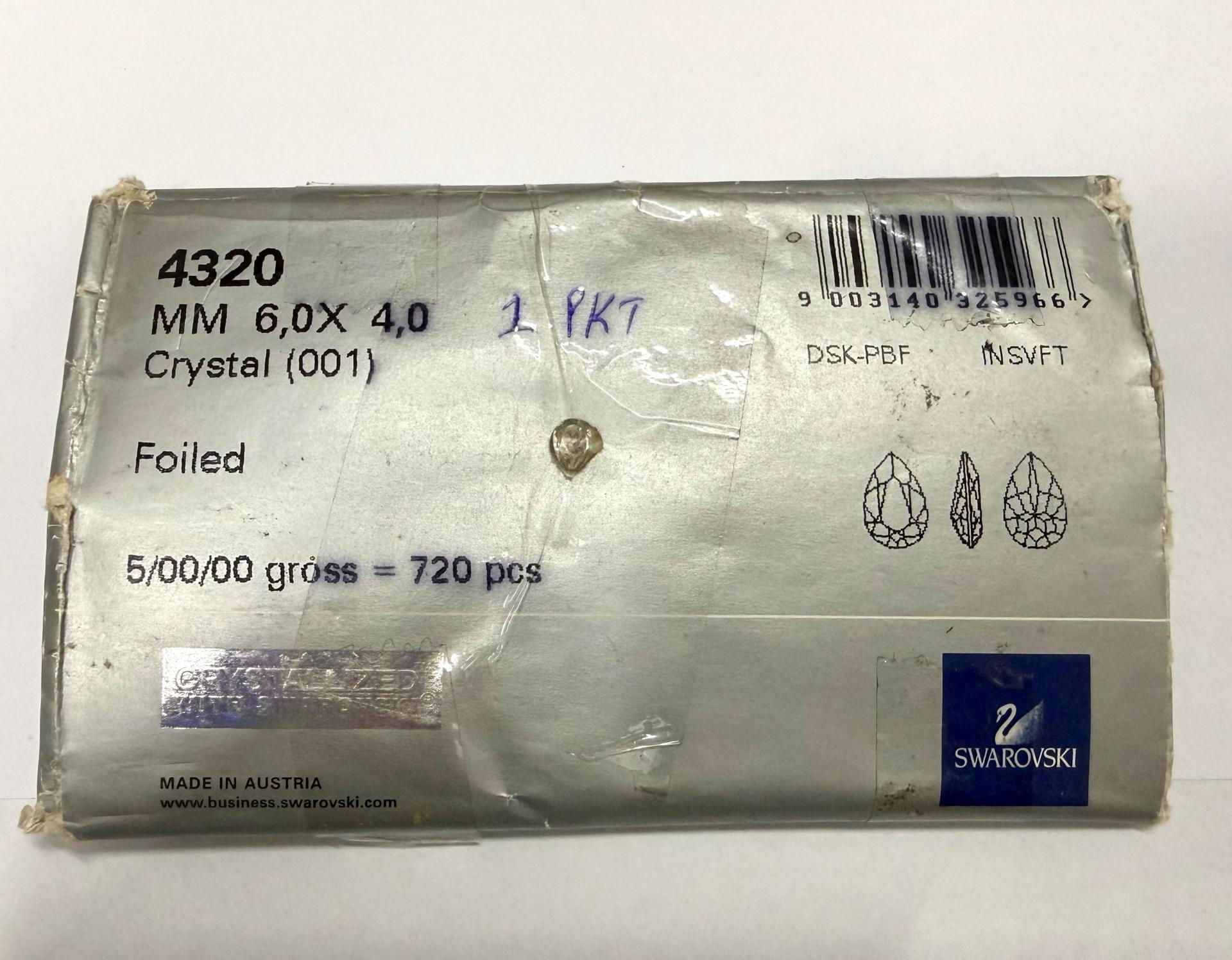 Vintage Swarovski 6x4 mm Crystal Pear Shape 4320 Premier Crystal Rhinestones (6 Pieces) gemstones, jewlery