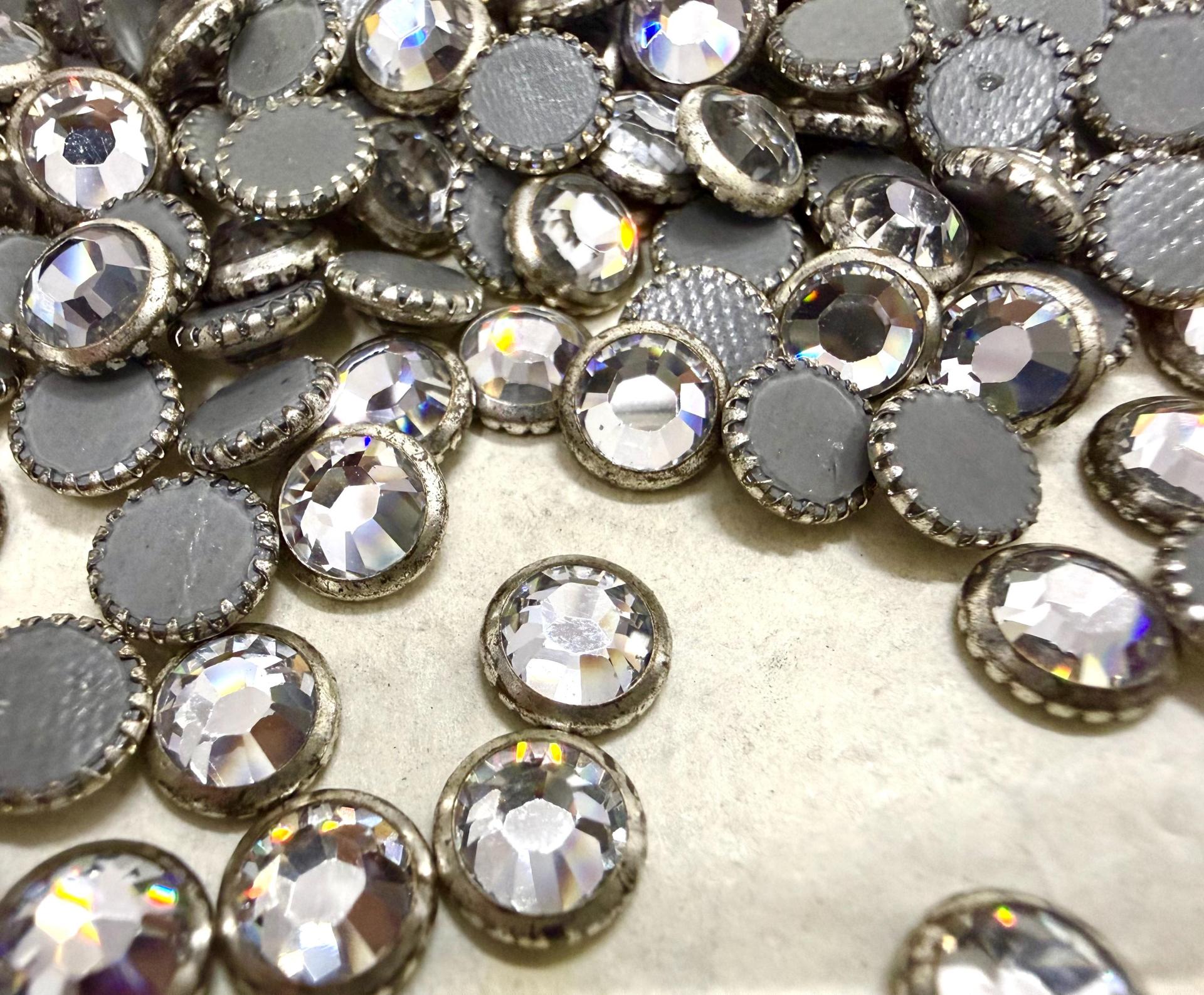 Crystal (Silver color rim) - 2029 Swarovski SS34 Hotfix Flat Backs (4 pieces)