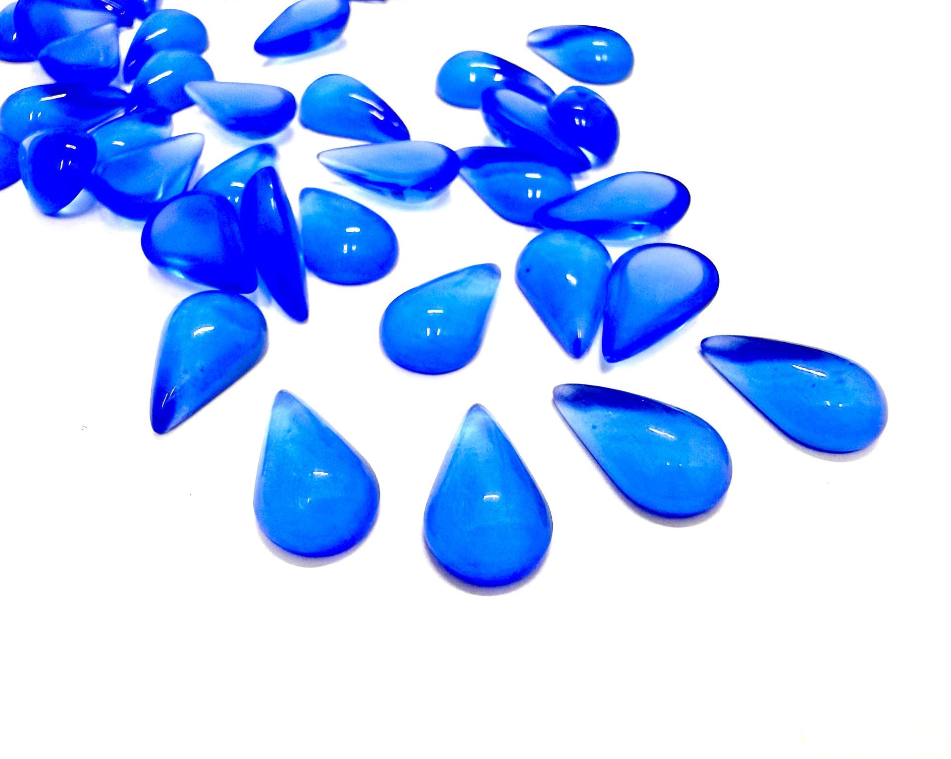 13X8 mm Vintage Sapphire Cabochon flat back Tear drops Swarovski glass cabs, cabochons
