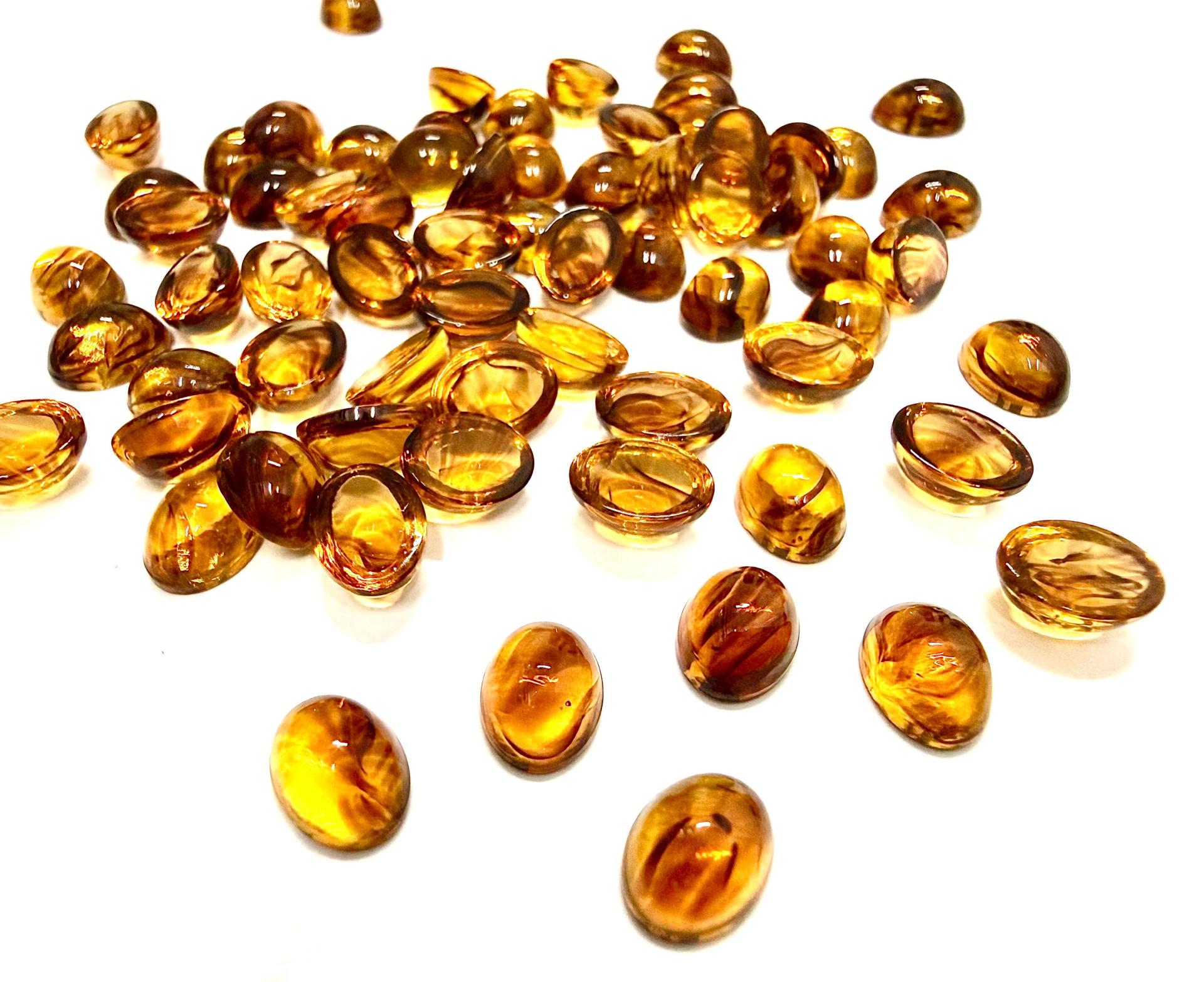 Swarovski Glass Cabochons, 8x6mm Oval Flat Backs Topaz Givre