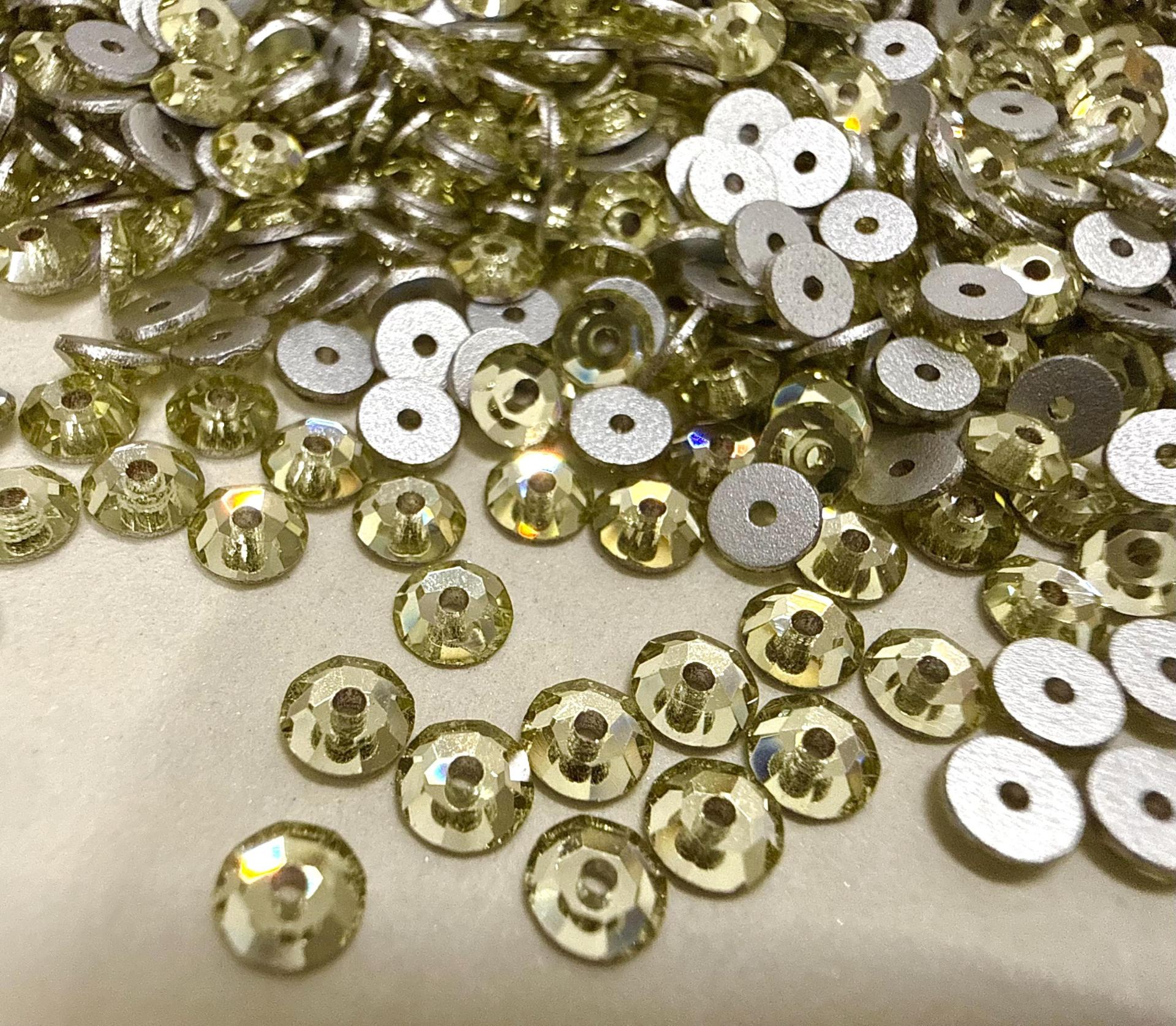4mm Preciosa Crystal Jonquil Flat Back Sew-On Stones