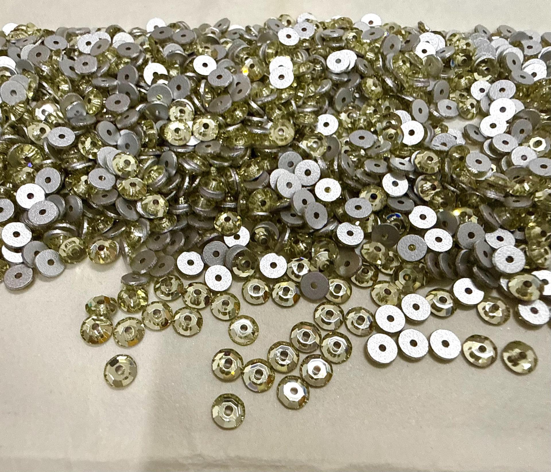 4mm Preciosa Crystal Jonquil Flat Back Sew-On Stones