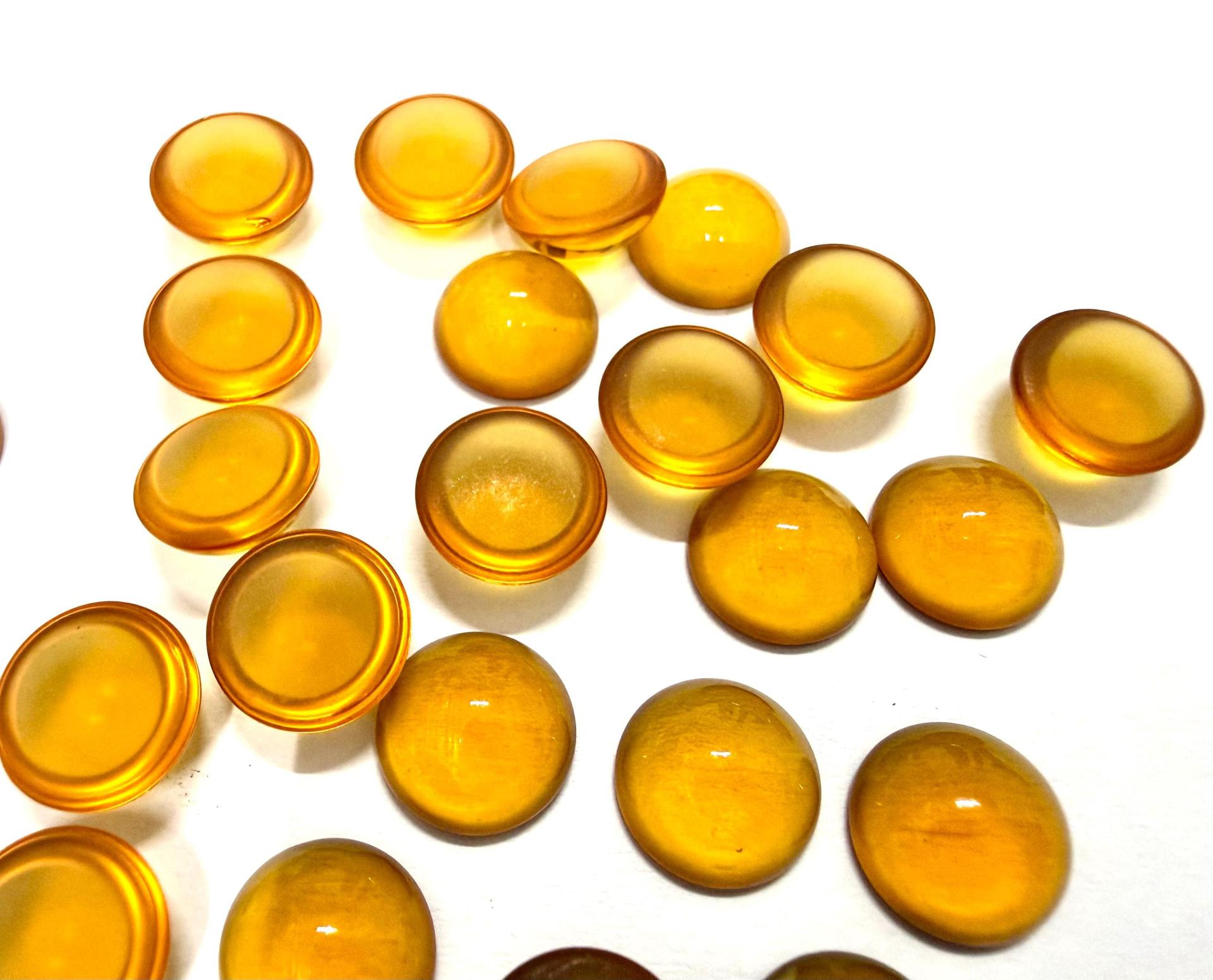 10 mm Swarovski Round Cabochon Cabs Article #2090/4 Vintage in Topaz Unfoiled Flat Back