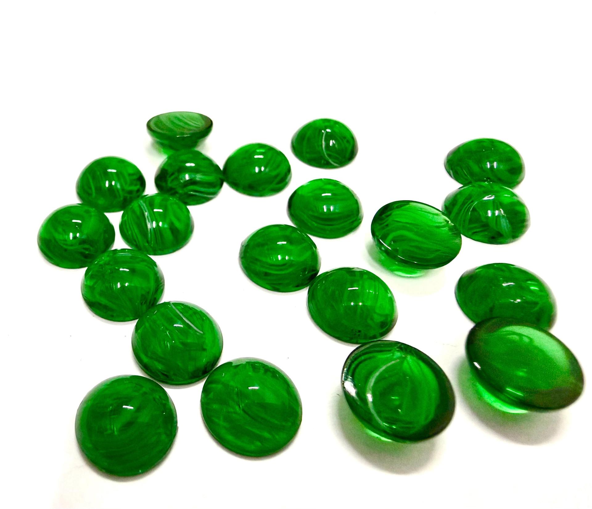 10 mm Swarovski Round Cabochon Cabs Article #2090/4 Vintage in Green Givre unfoiled