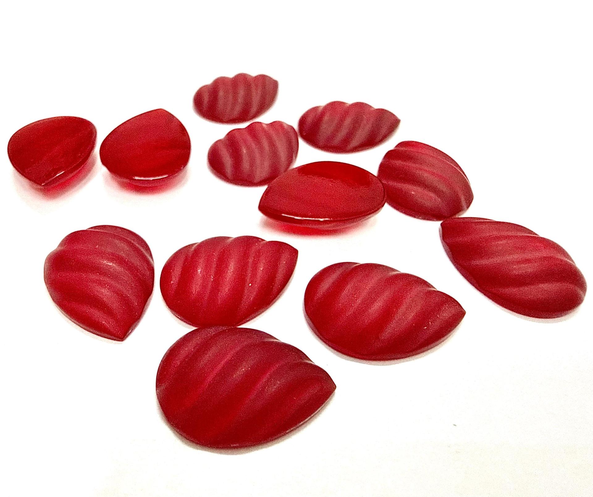 Swarovski 18x13 mm Vintage Matt Siam unfoiled Flat Back Pear Cabochon 2/6 Pieces