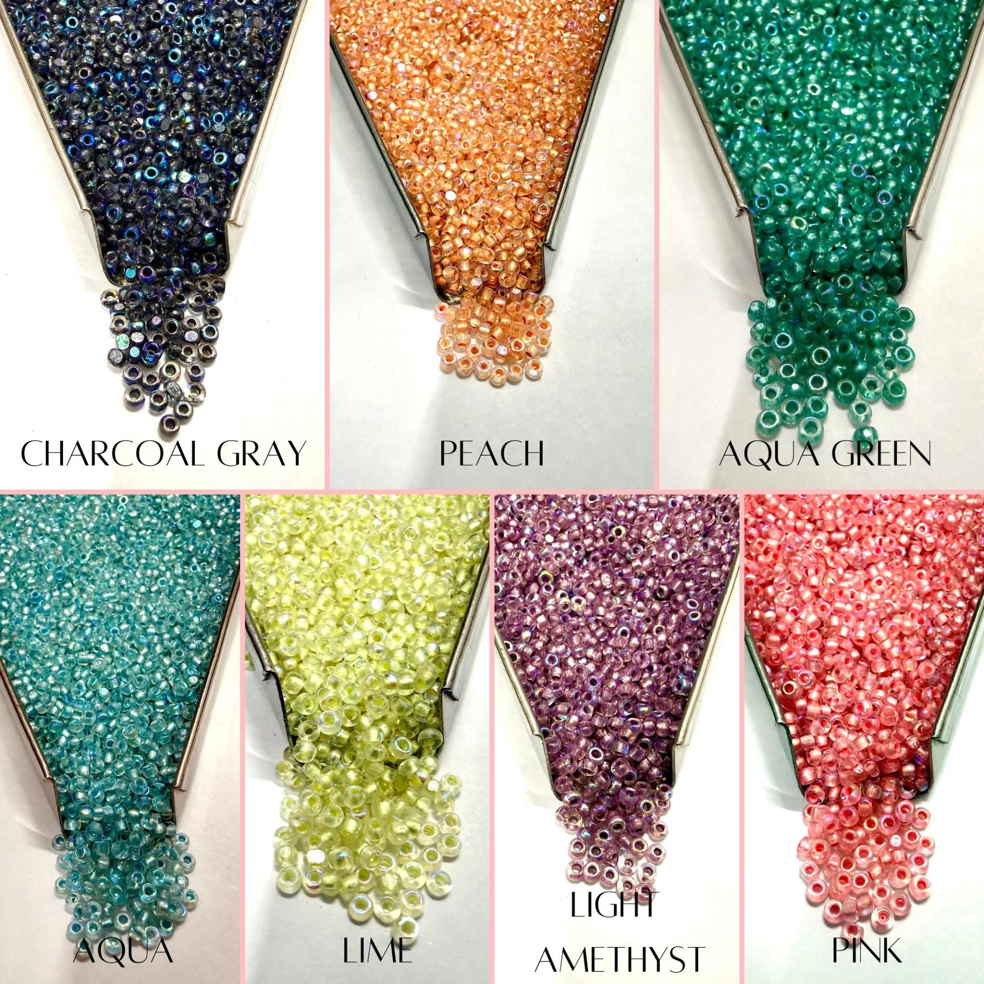 11/0 Charlotte Cut Seed Beads, Pearl Lined AB Czech Glass