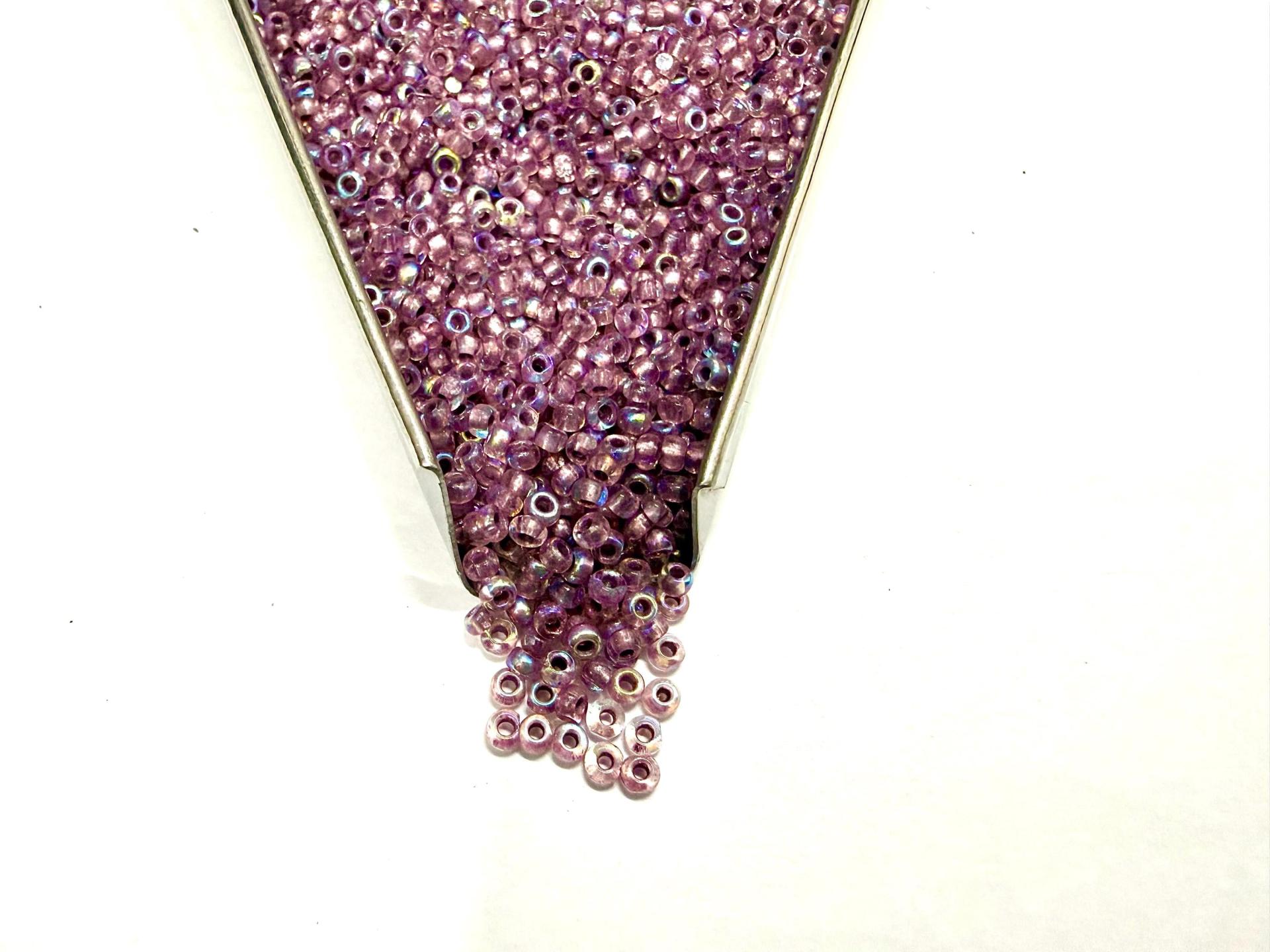 11/0 Charlotte Cut Seed Beads, Pearl Lined AB Czech Glass