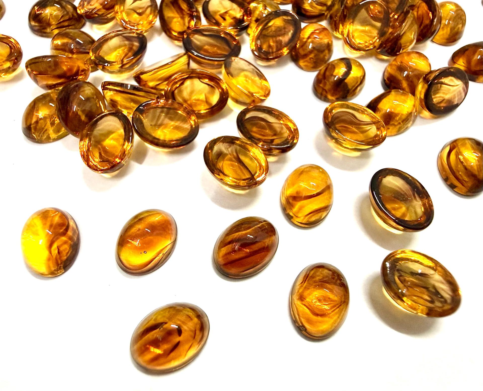 Swarovski Glass Cabochons, 8x6mm Oval Flat Backs Topaz Givre