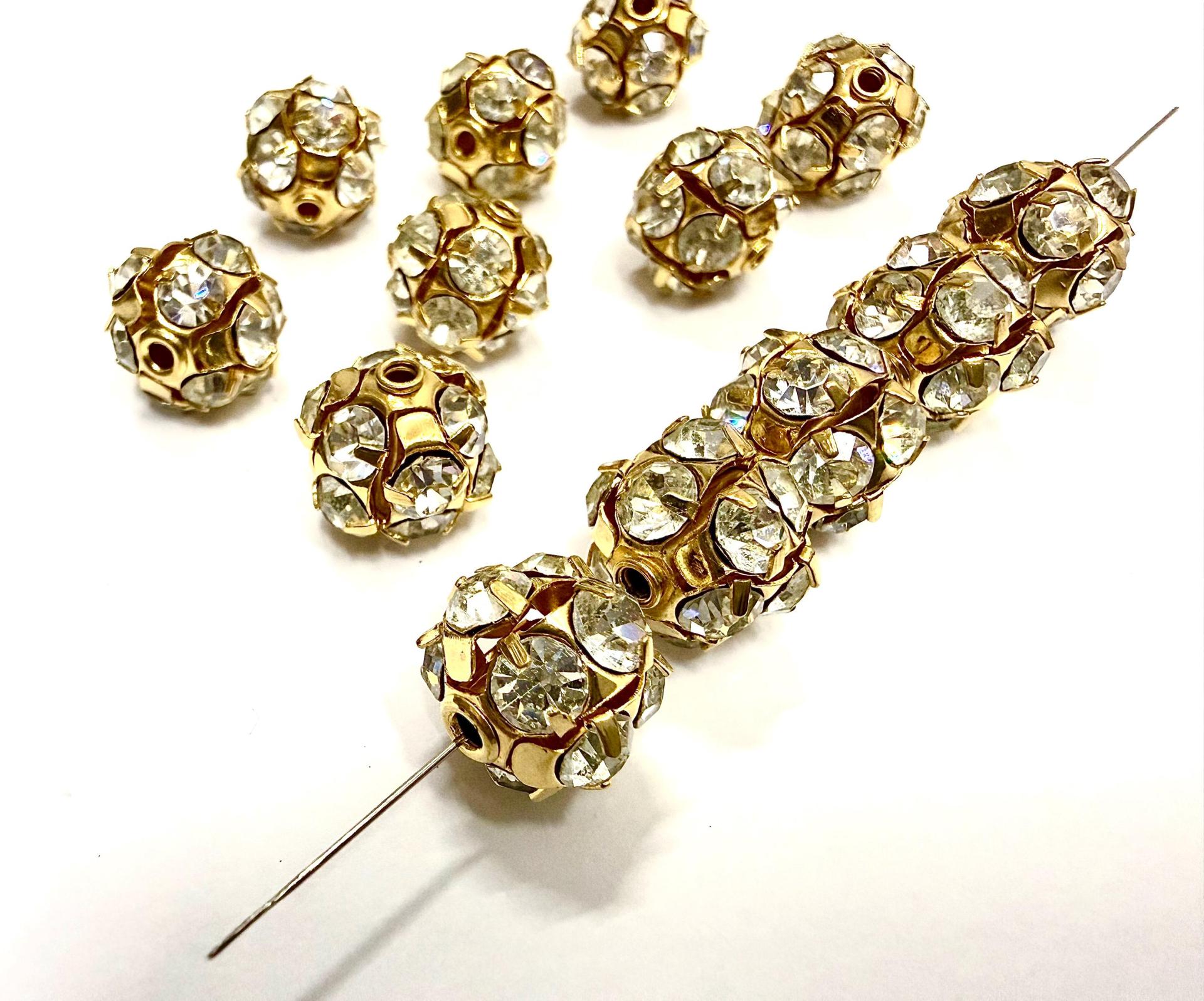 Rare Vintage Swarovski Crystal Ball Bead – 12mm Gold plated Setting