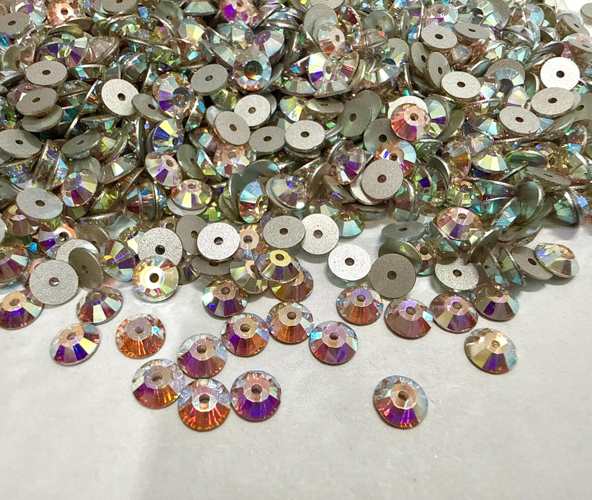 5mm Crystal AB Sew-On Rhinestones: Preciosa Czech Glass Viva12