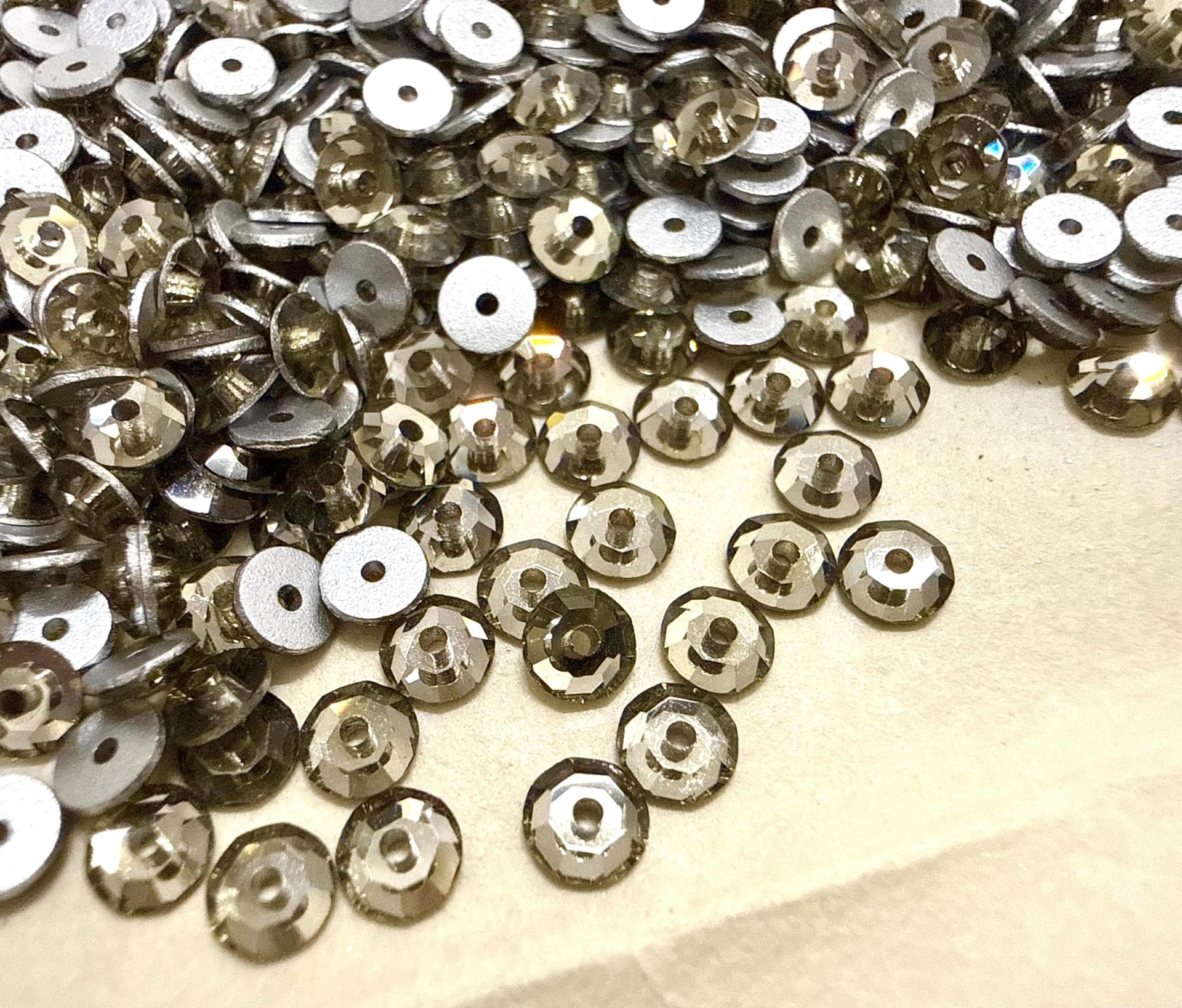 4mm Preciosa Crystal Black Diamond Flat Back Sew-On Stones