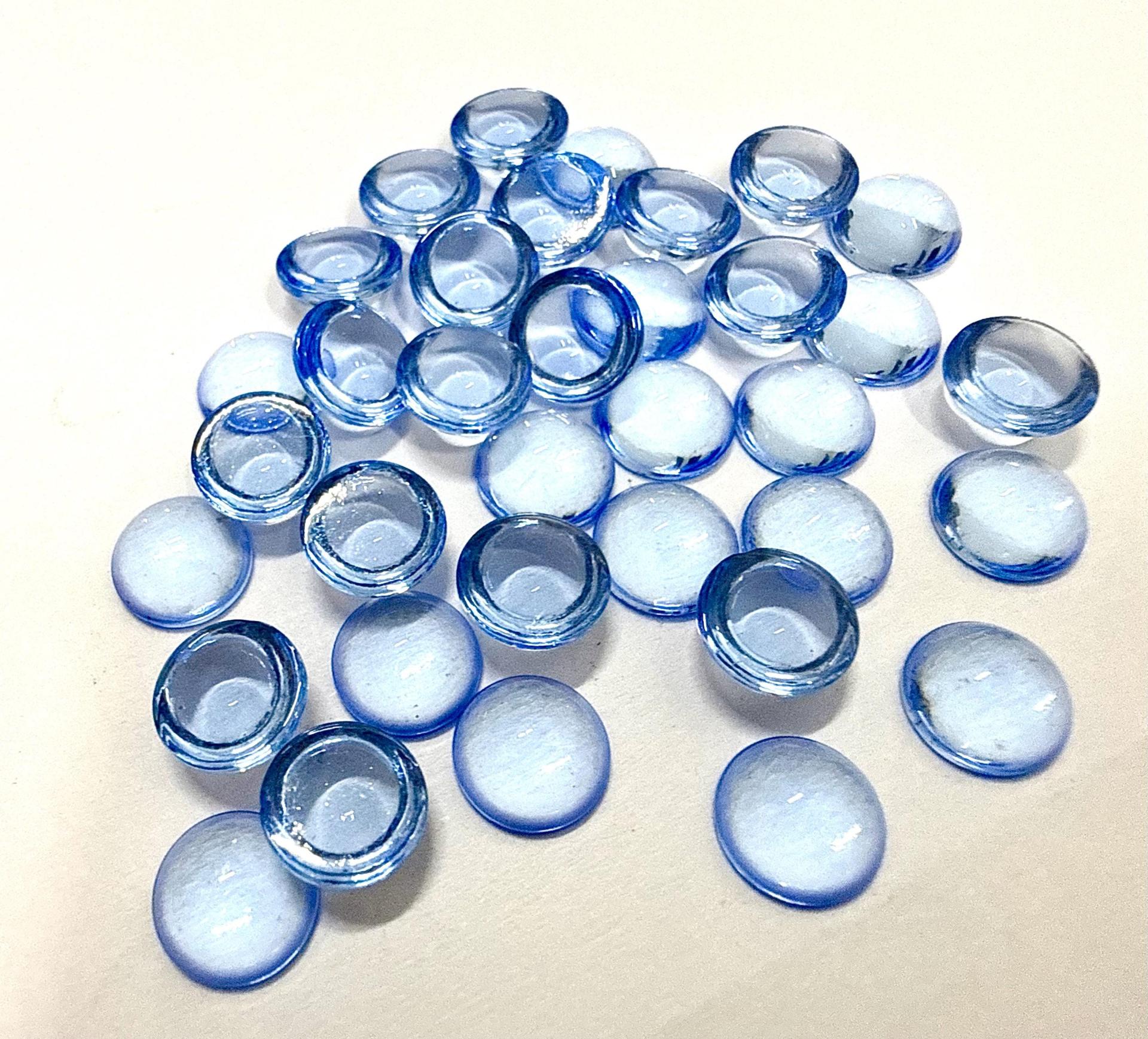 8 mm Swarovski Round Cabochon Cabs Light Sapphire unfoiled Article # 2090/4 Vintage Flat Back