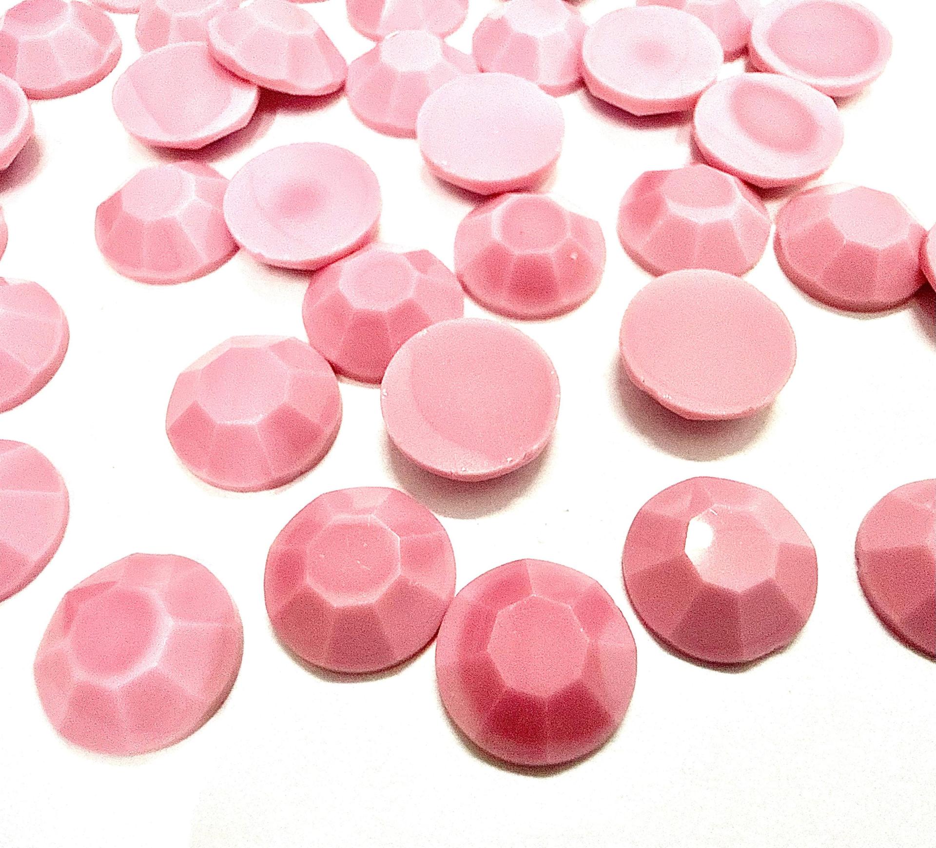 8 mm Swarovski Round Swarovski Chaton Roses Flat Back in Opaque Pink