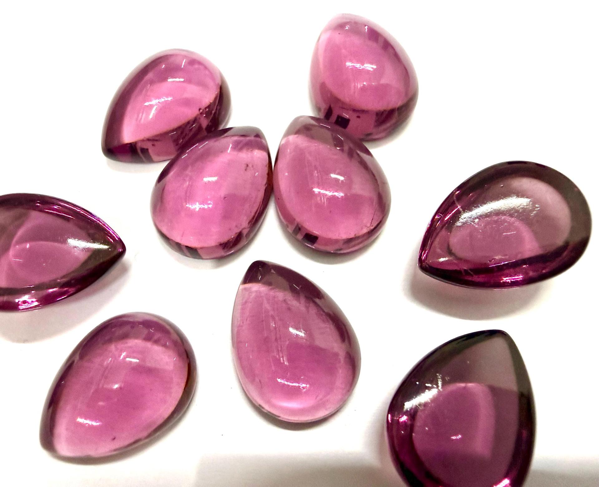 Swarovski 18x13 mm Vintage Amethyst unfoiled Flat Back Pear Cabochon 2/6 Pieces